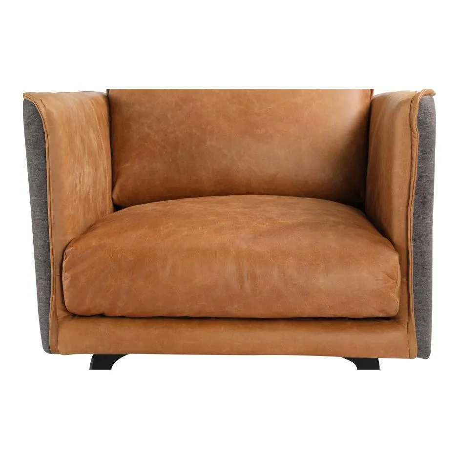 Messina Leather Arm Chair Cigare Tan Leather