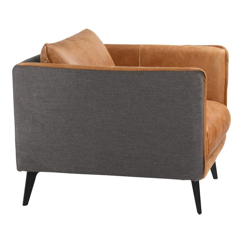 Messina Leather Arm Chair Cigare Tan Leather