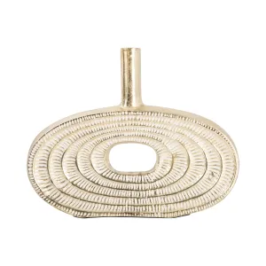 METAL, 12" TRIBAL CUT OUT VASE, GOLD