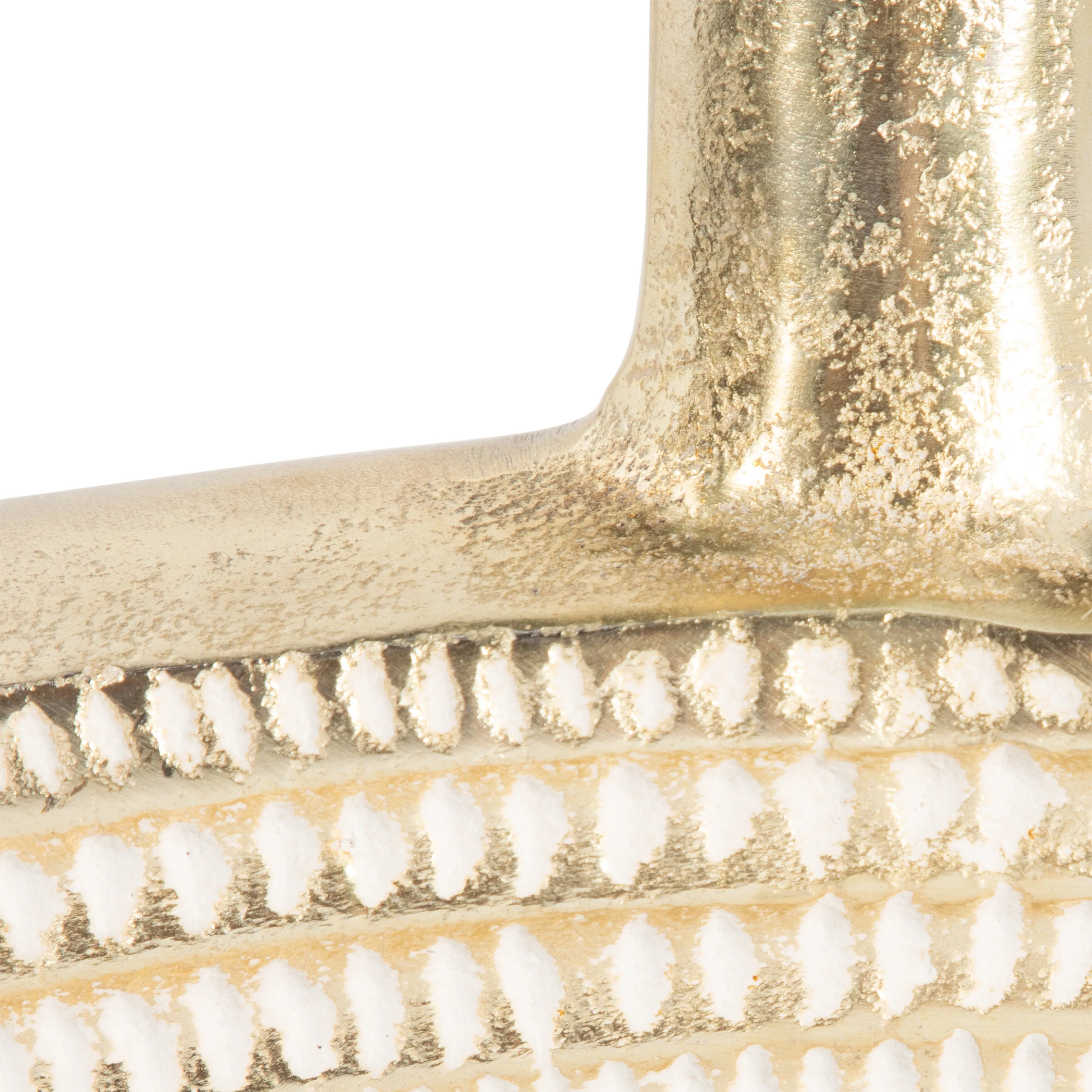 METAL, 12" TRIBAL CUT OUT VASE, GOLD