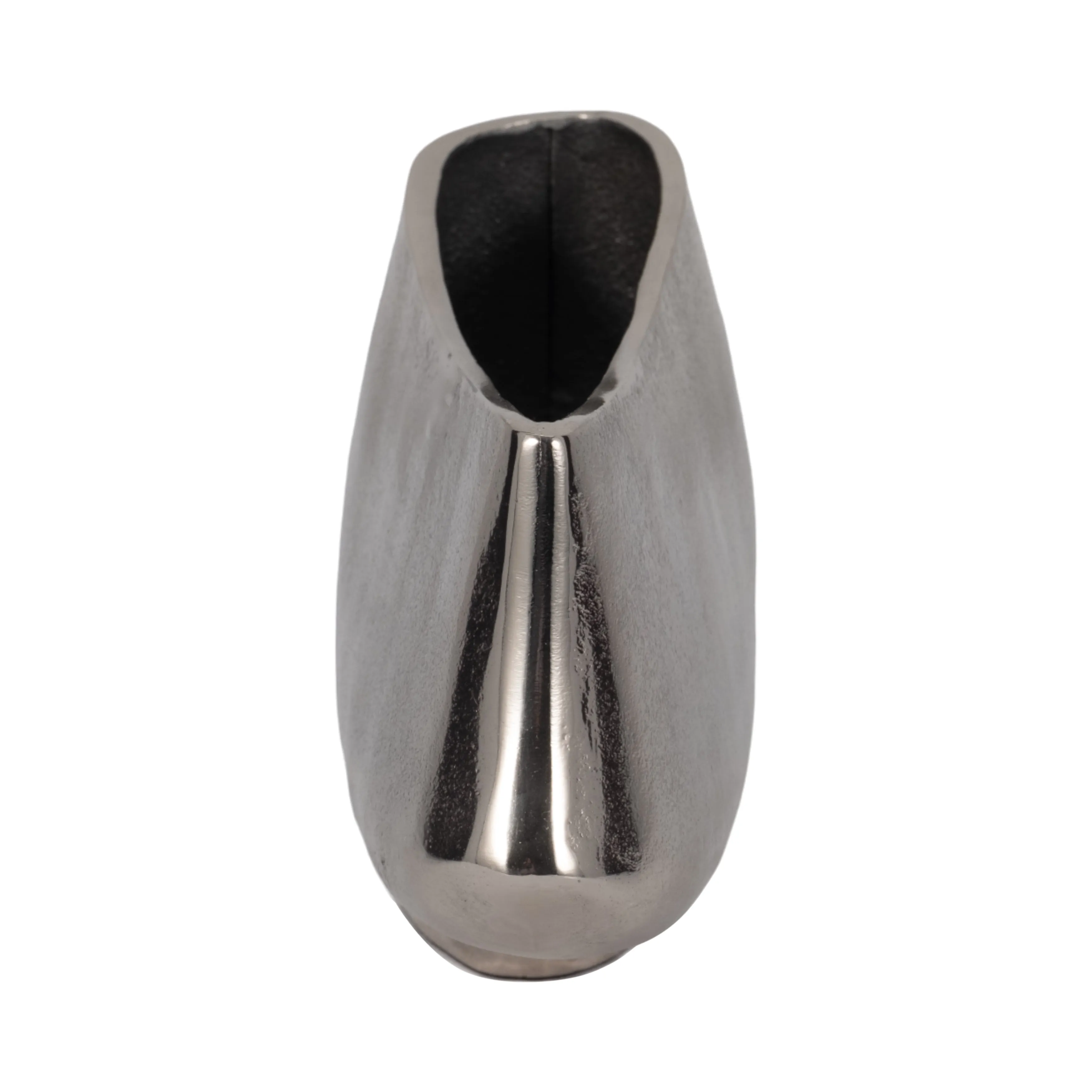 Metal, 14" Andria Medium Silver Vase
