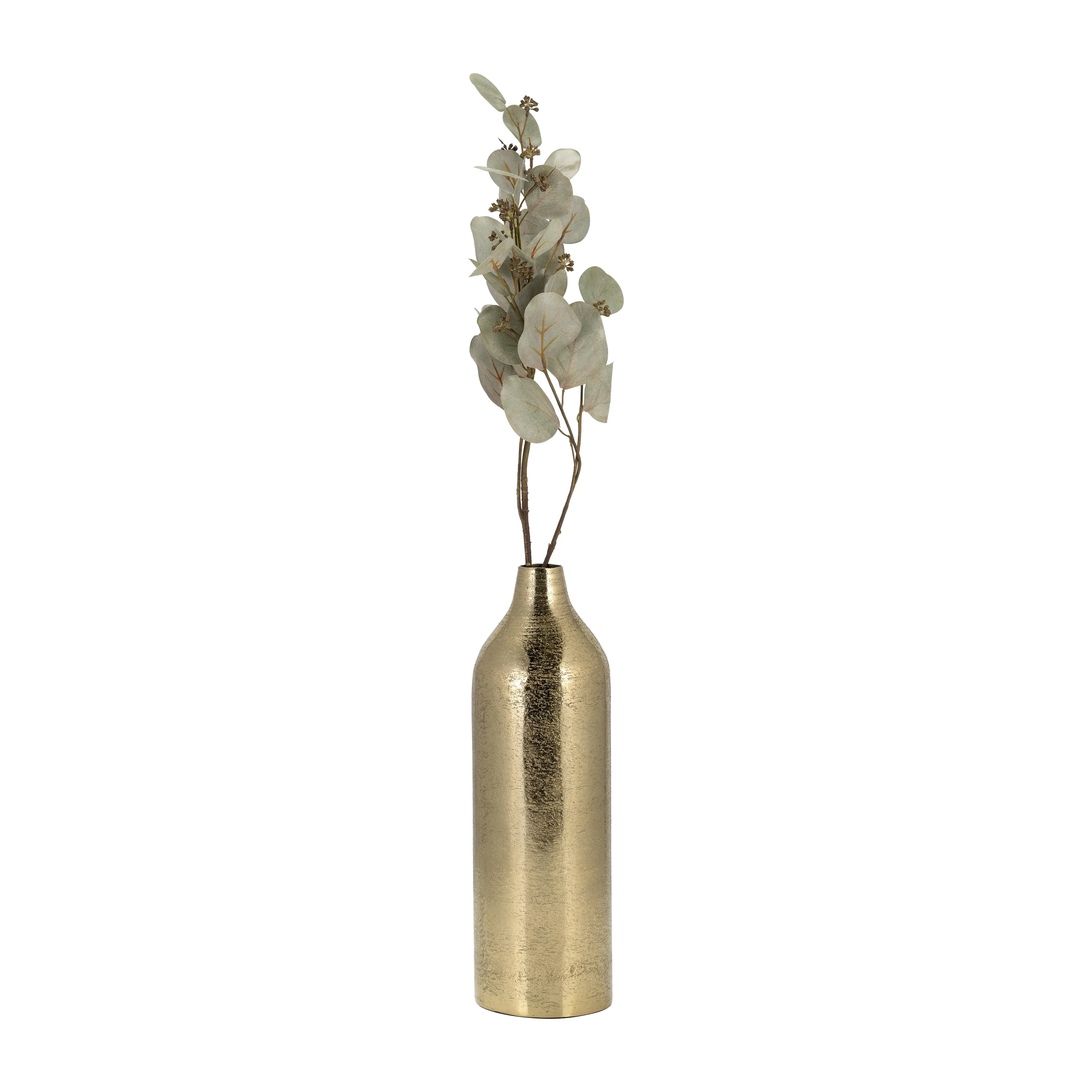 METAL, 15"H CYLINDER VASE, GOLD