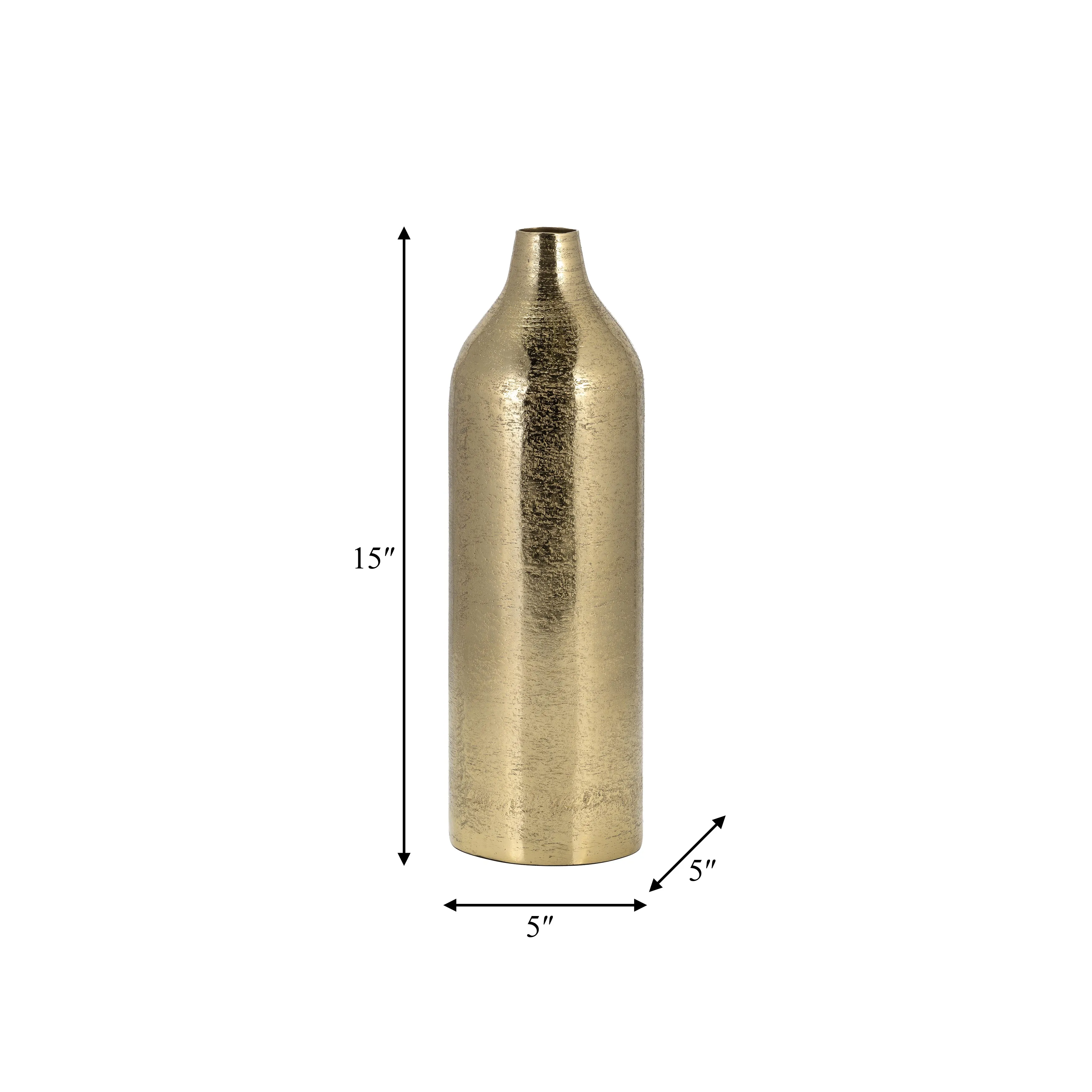 METAL, 15"H CYLINDER VASE, GOLD