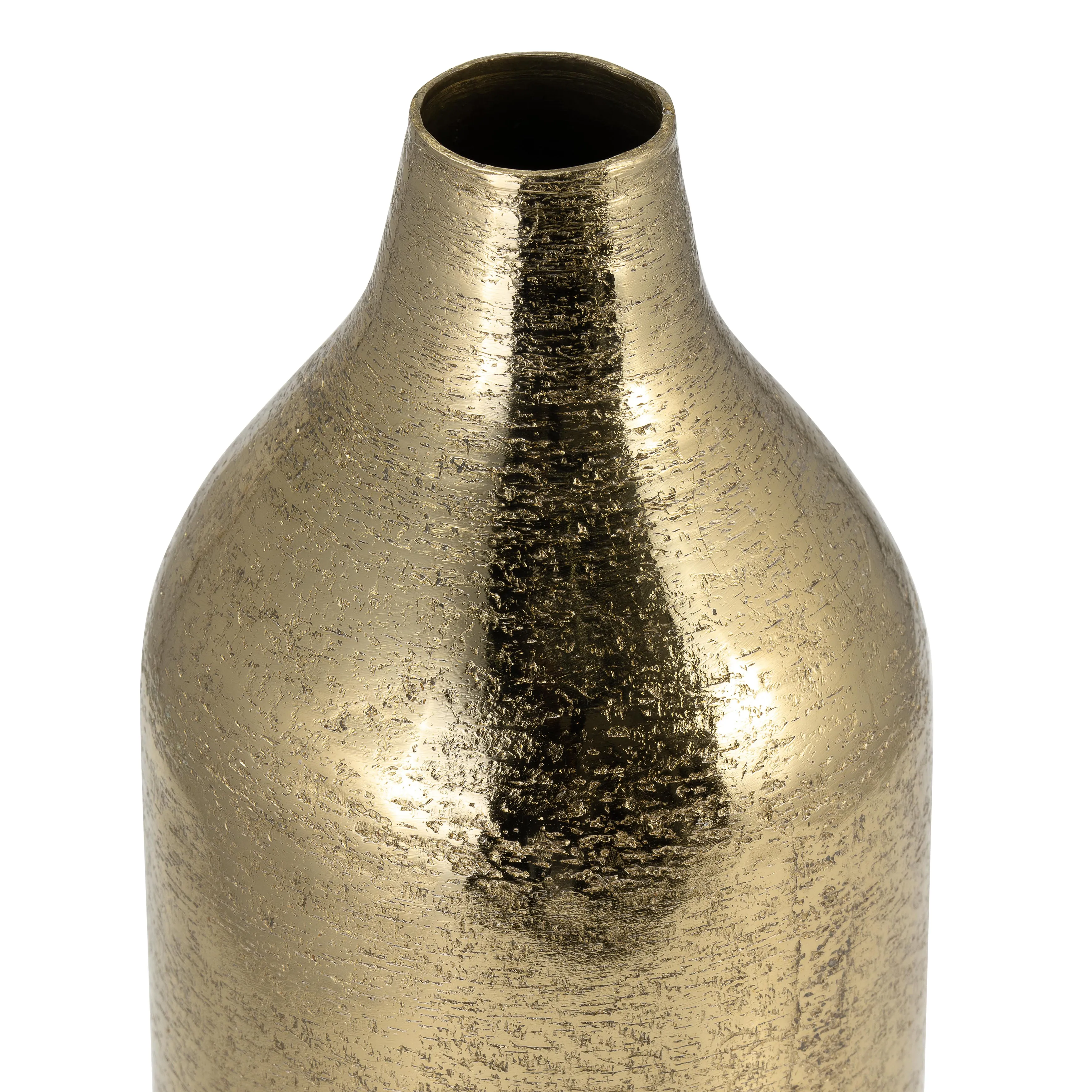 METAL, 15"H CYLINDER VASE, GOLD