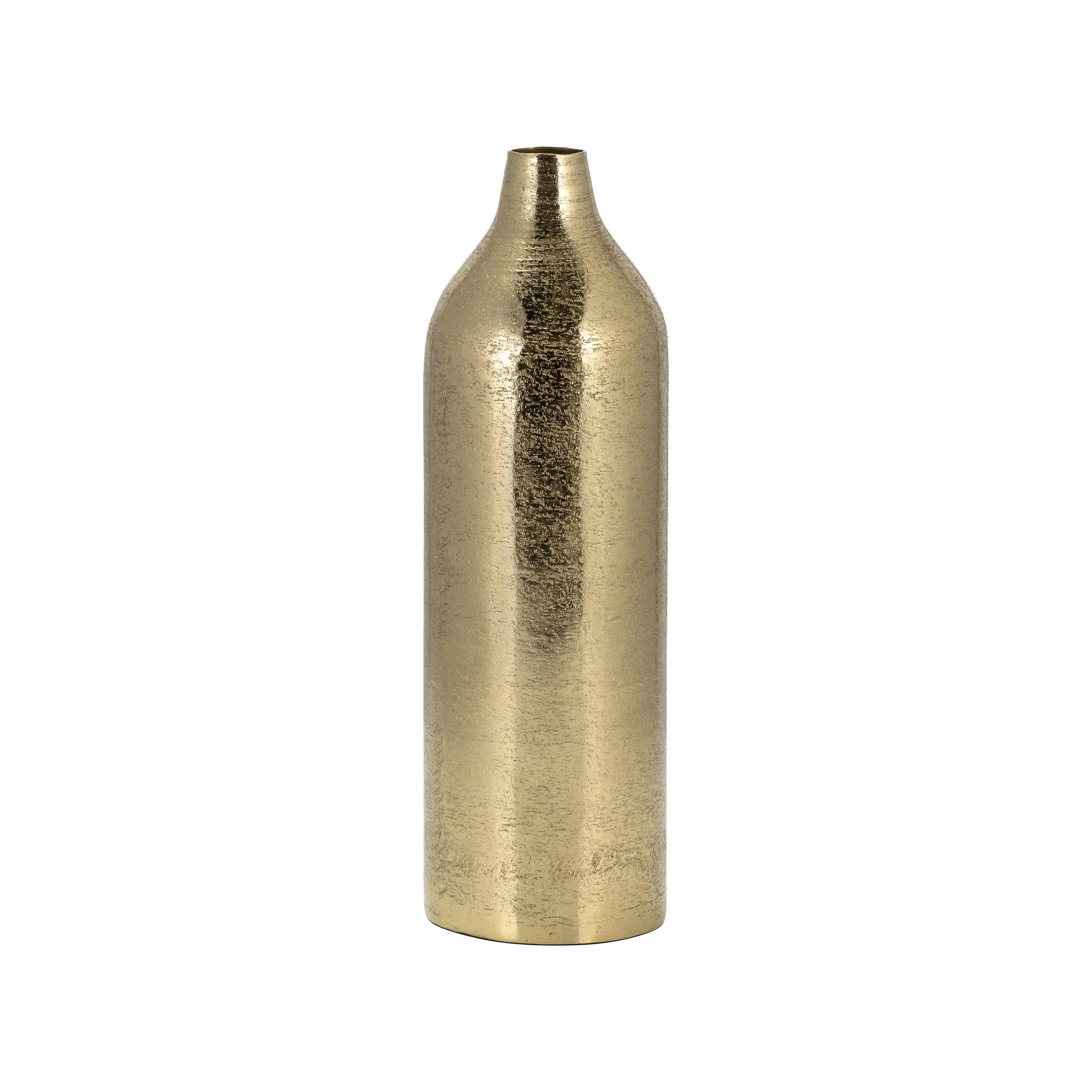 METAL, 15"H CYLINDER VASE, GOLD