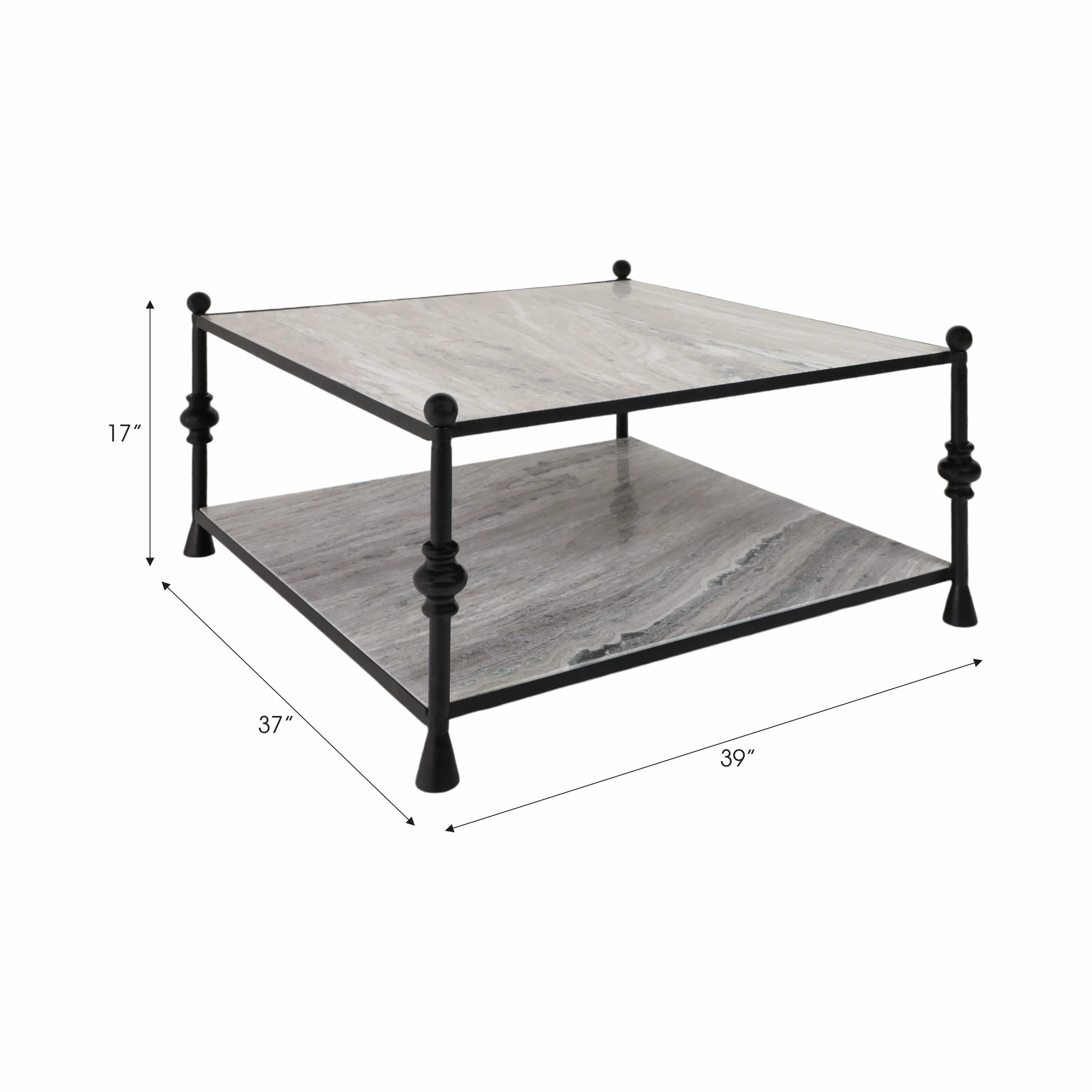 Metal, 39" Elliot Coffee Table, Black, K/d