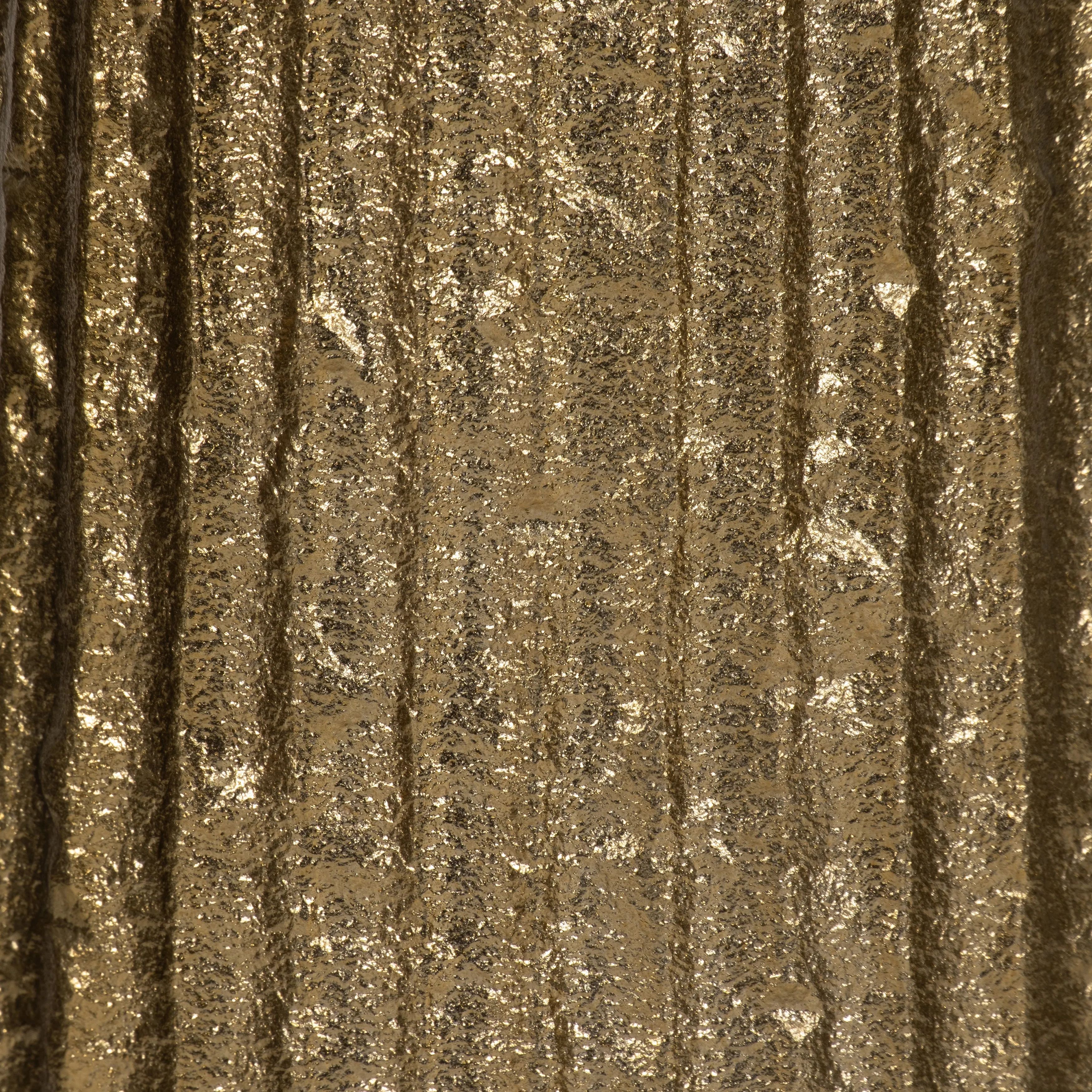 METAL, 58" RIBBED FLOOR VASE, GOLD