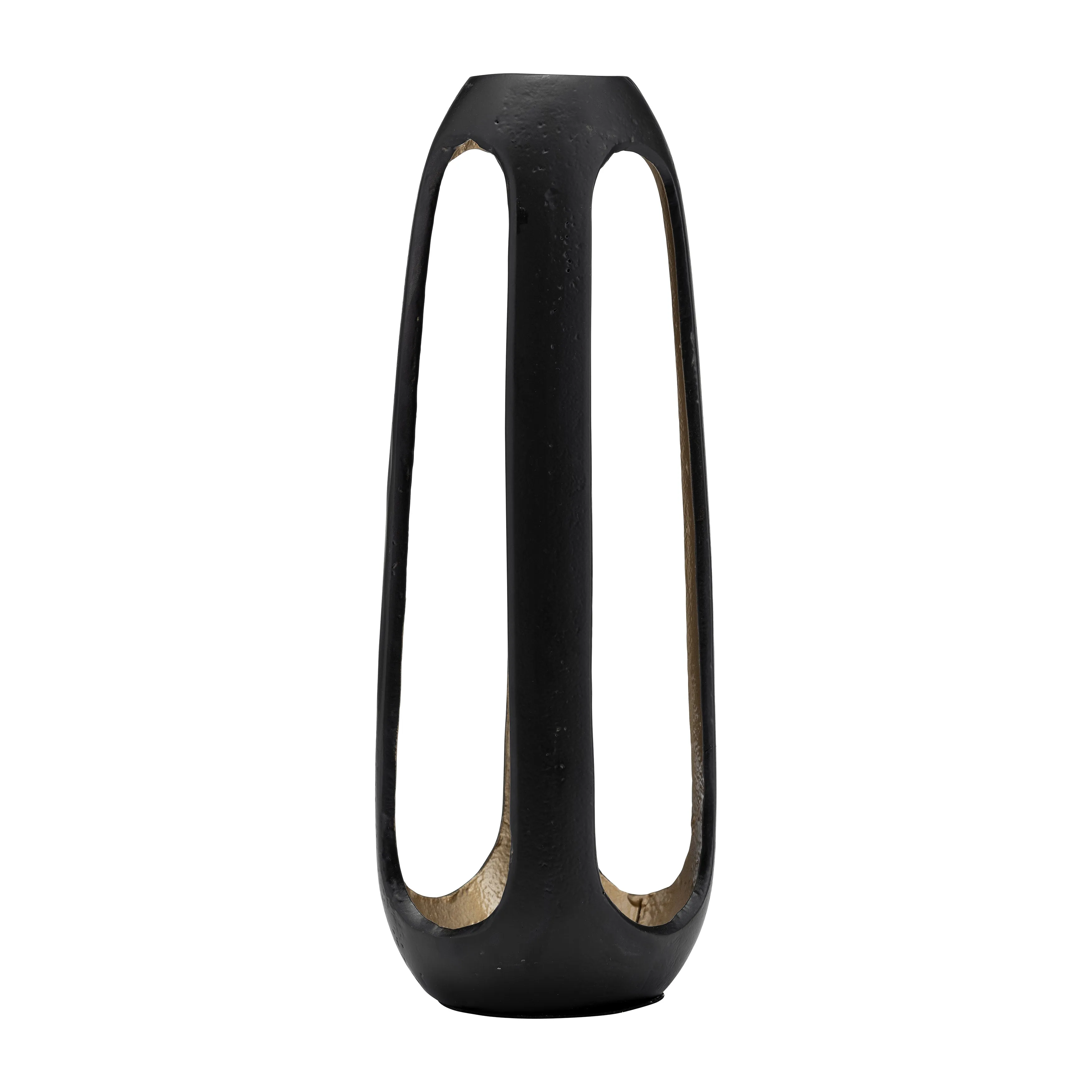 METAL,18"H,OPEN VASE,MATTE BLACK