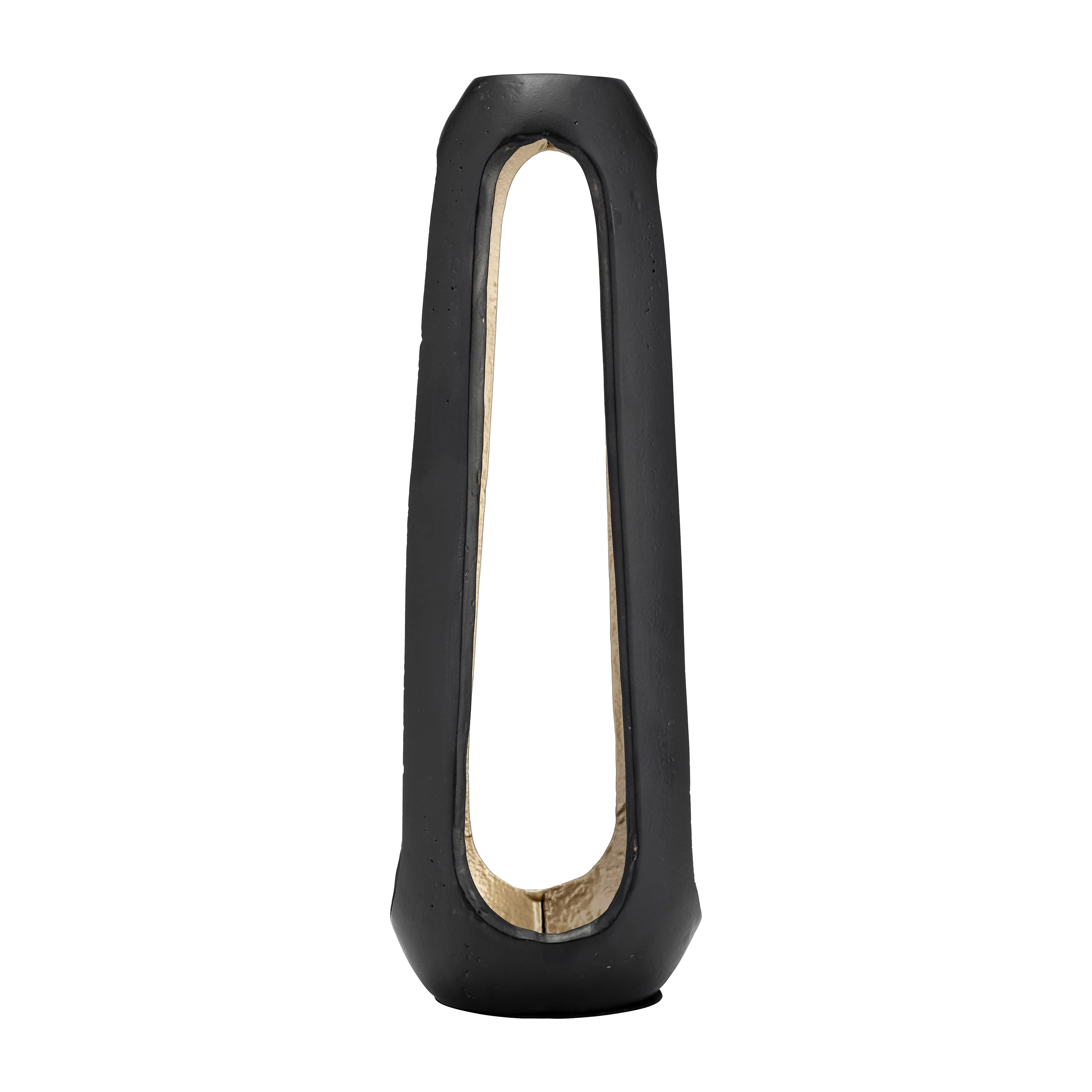 METAL,18"H,OPEN VASE,MATTE BLACK