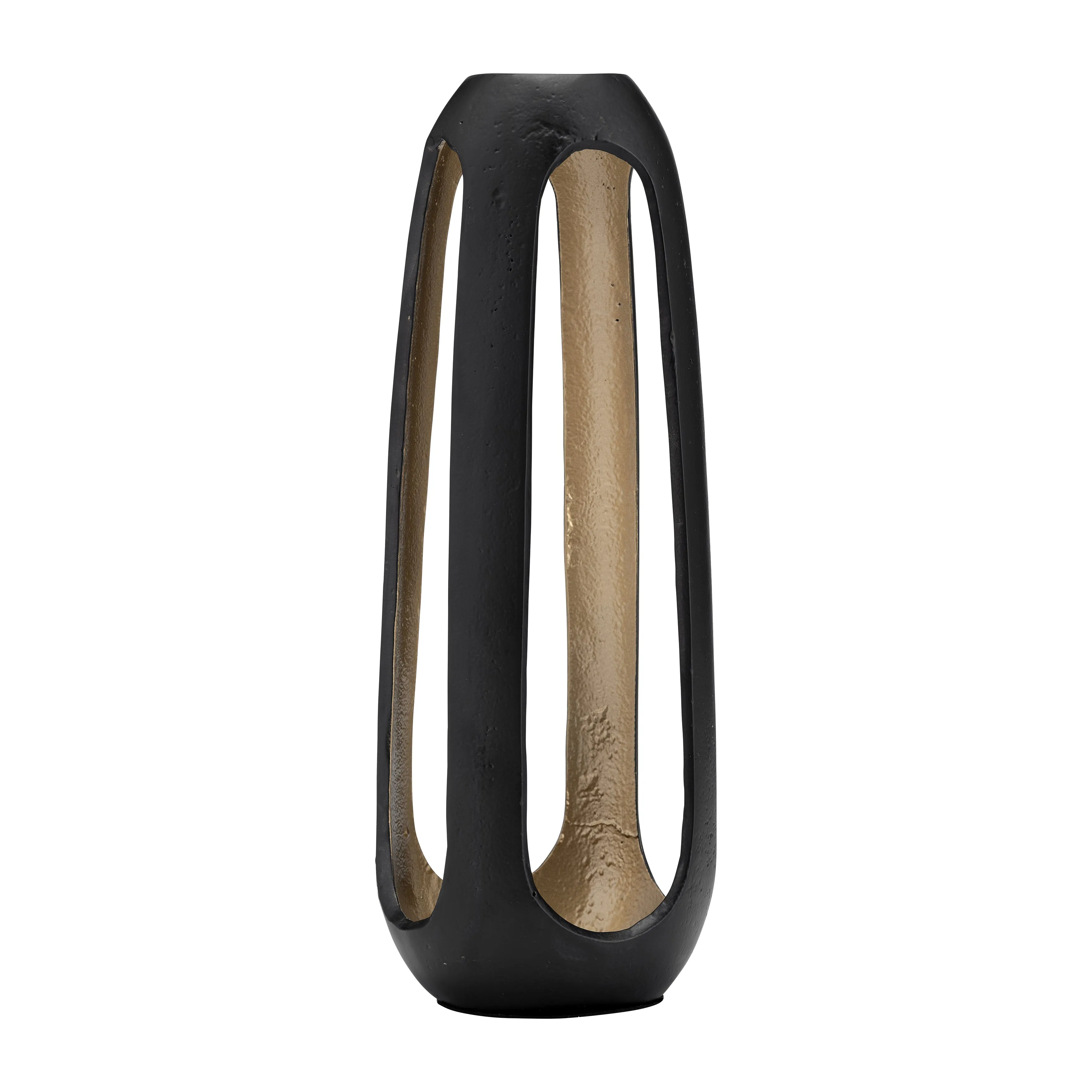 METAL,18"H,OPEN VASE,MATTE BLACK