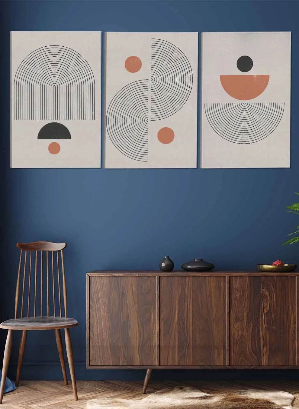 Modern Boho Abstract Paintings(set of 3)