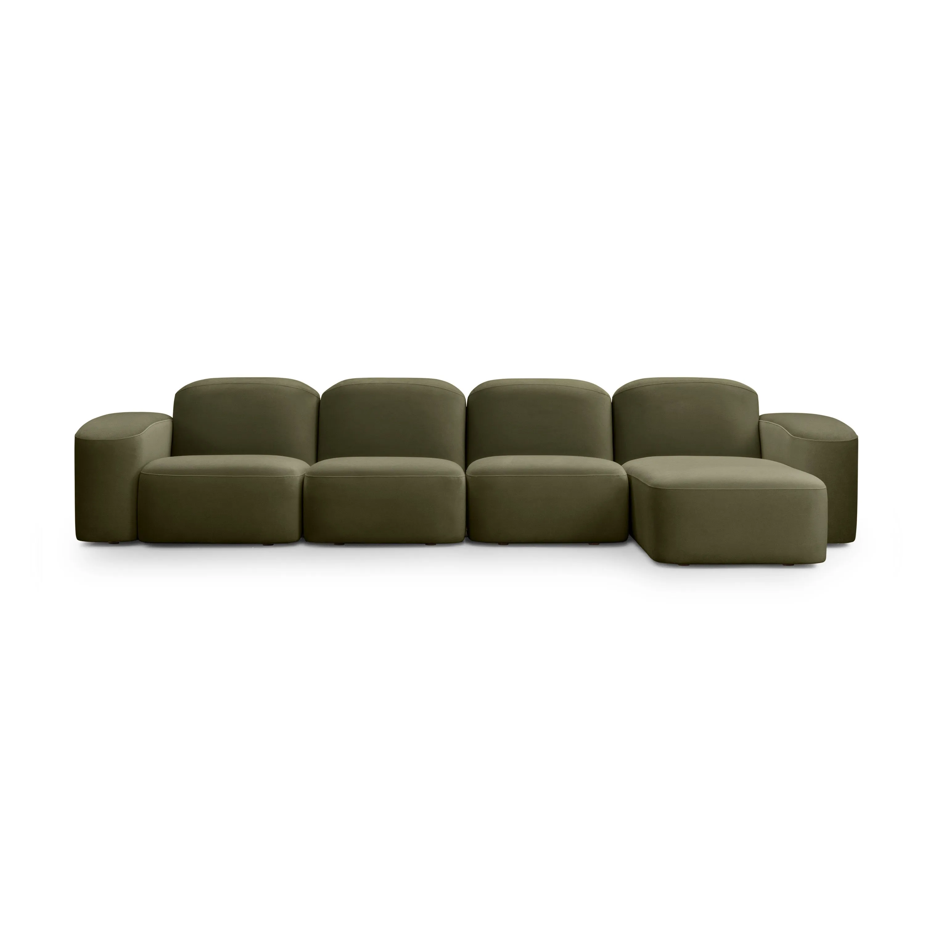Muse 4 Seat RAF Modular Chaise Sofa (Malibu Matcha)
