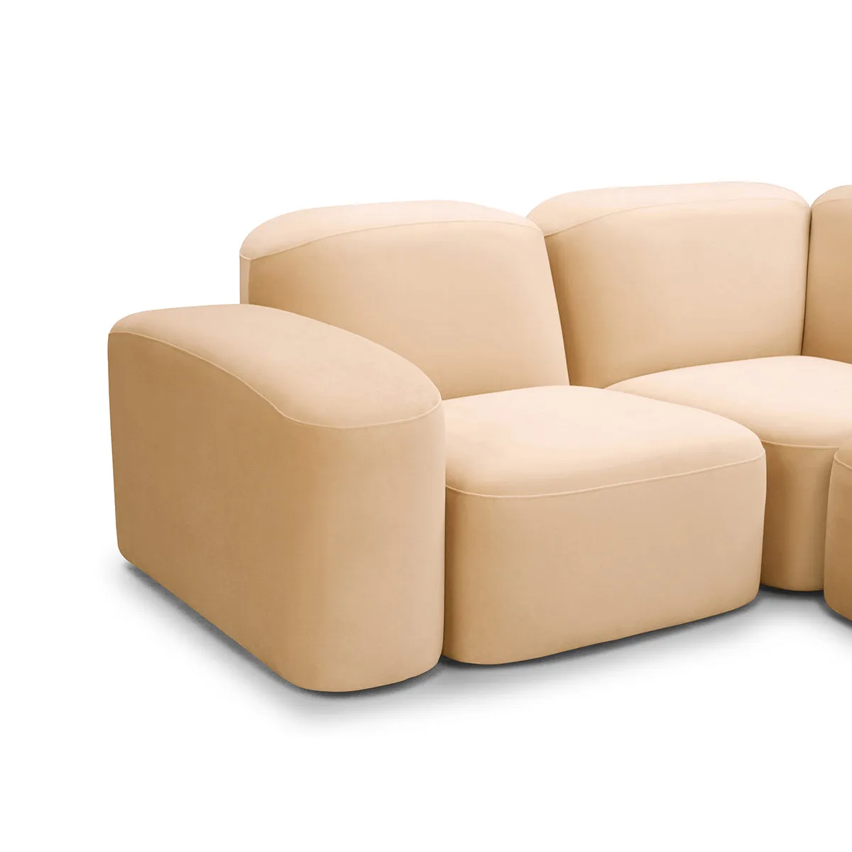 Muse 5 Piece RAF Modular Chaise Sofa (Malibu Dune)