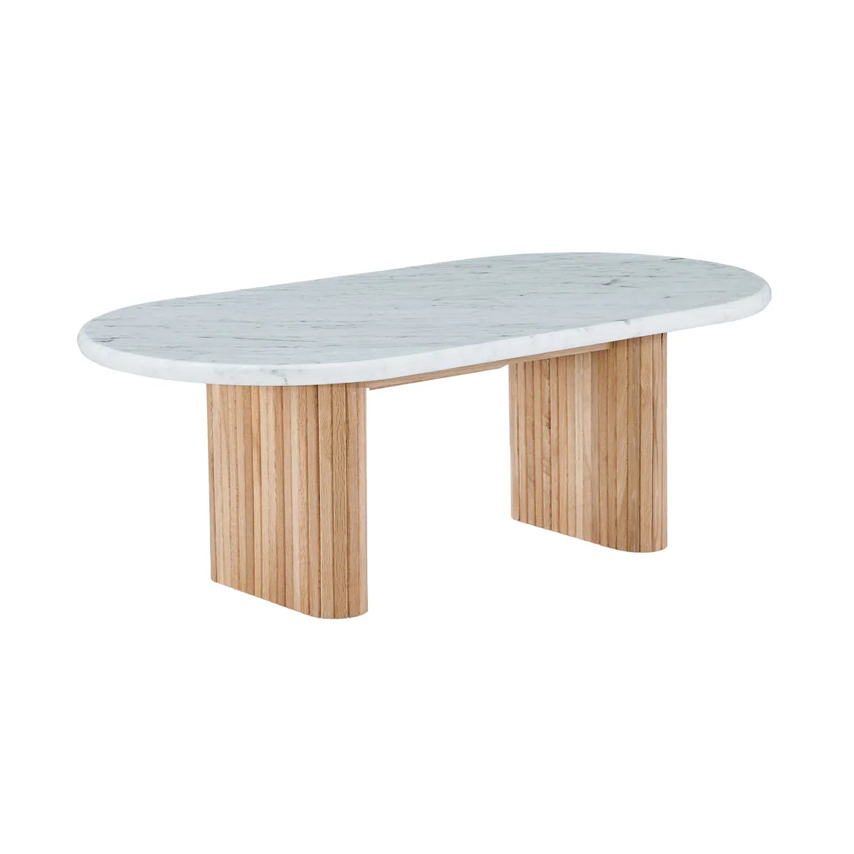 Noir Oval Coffee Table (Oak, Marble, 120cm)