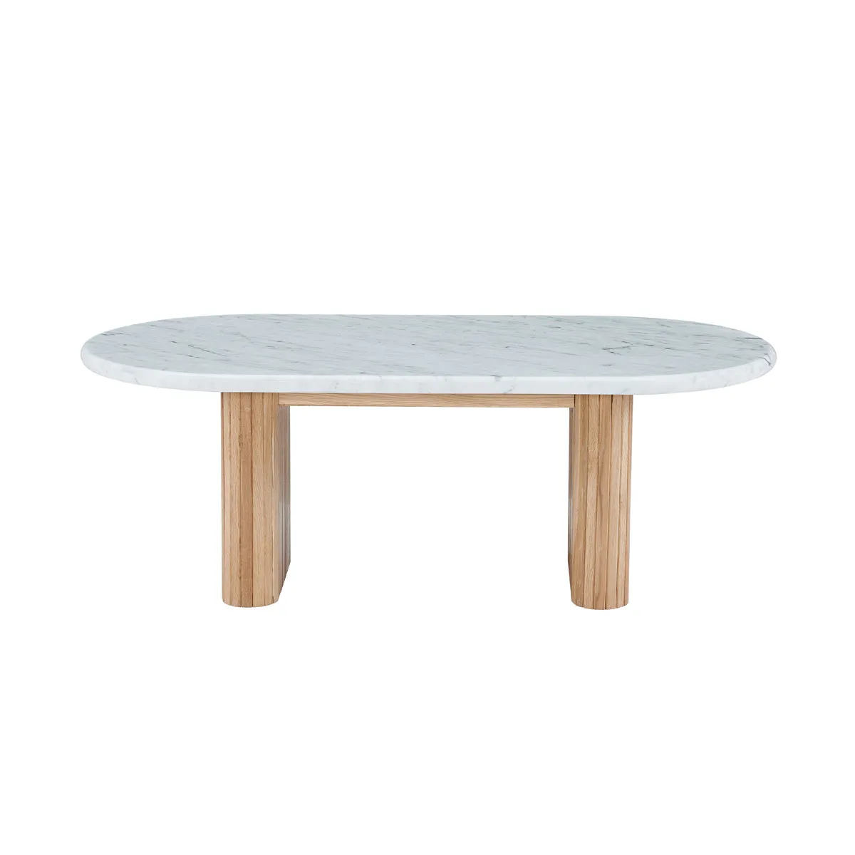 Noir Oval Coffee Table (Oak, Marble, 120cm)