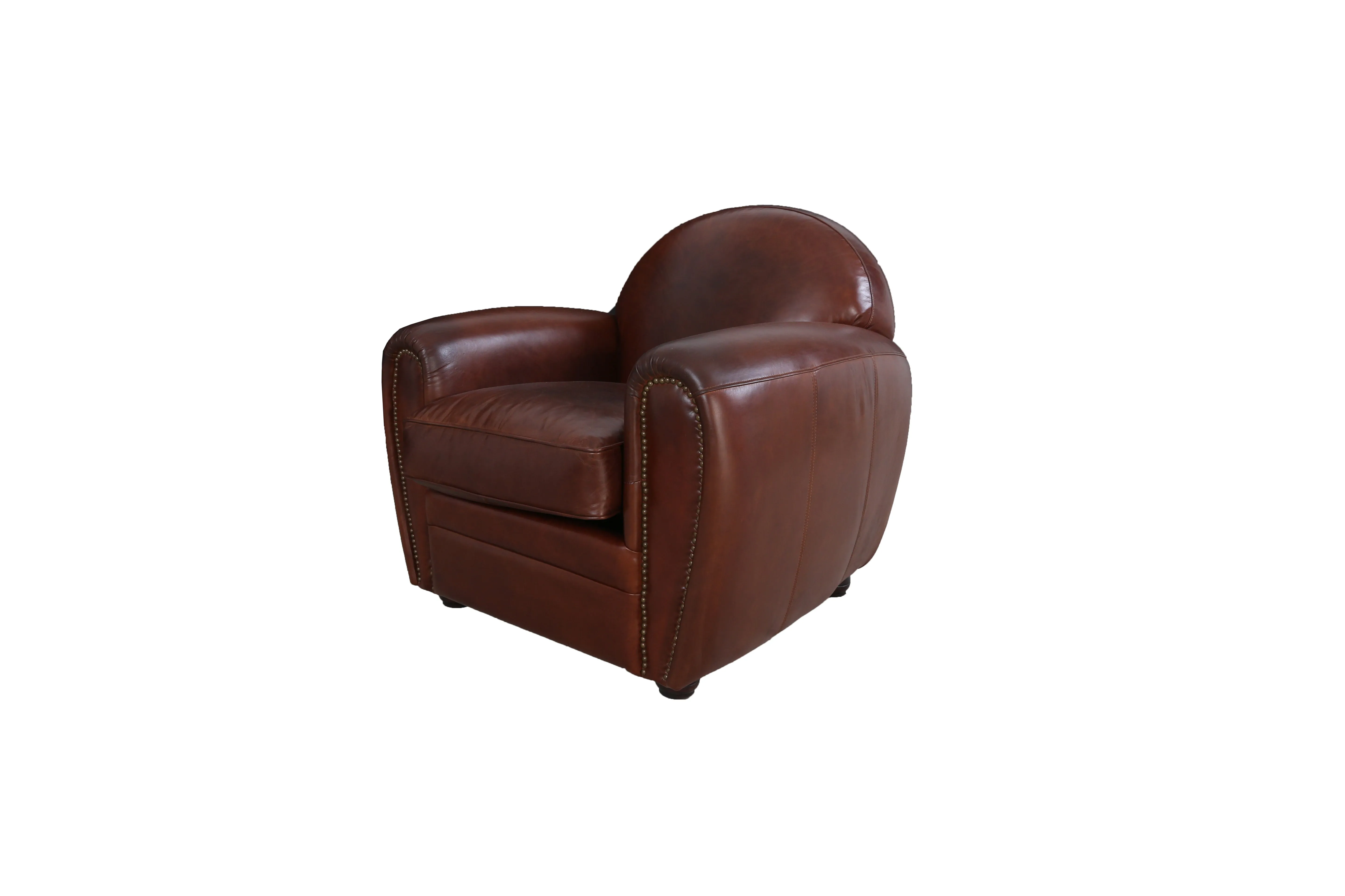 October Brown Leather Accent Chair