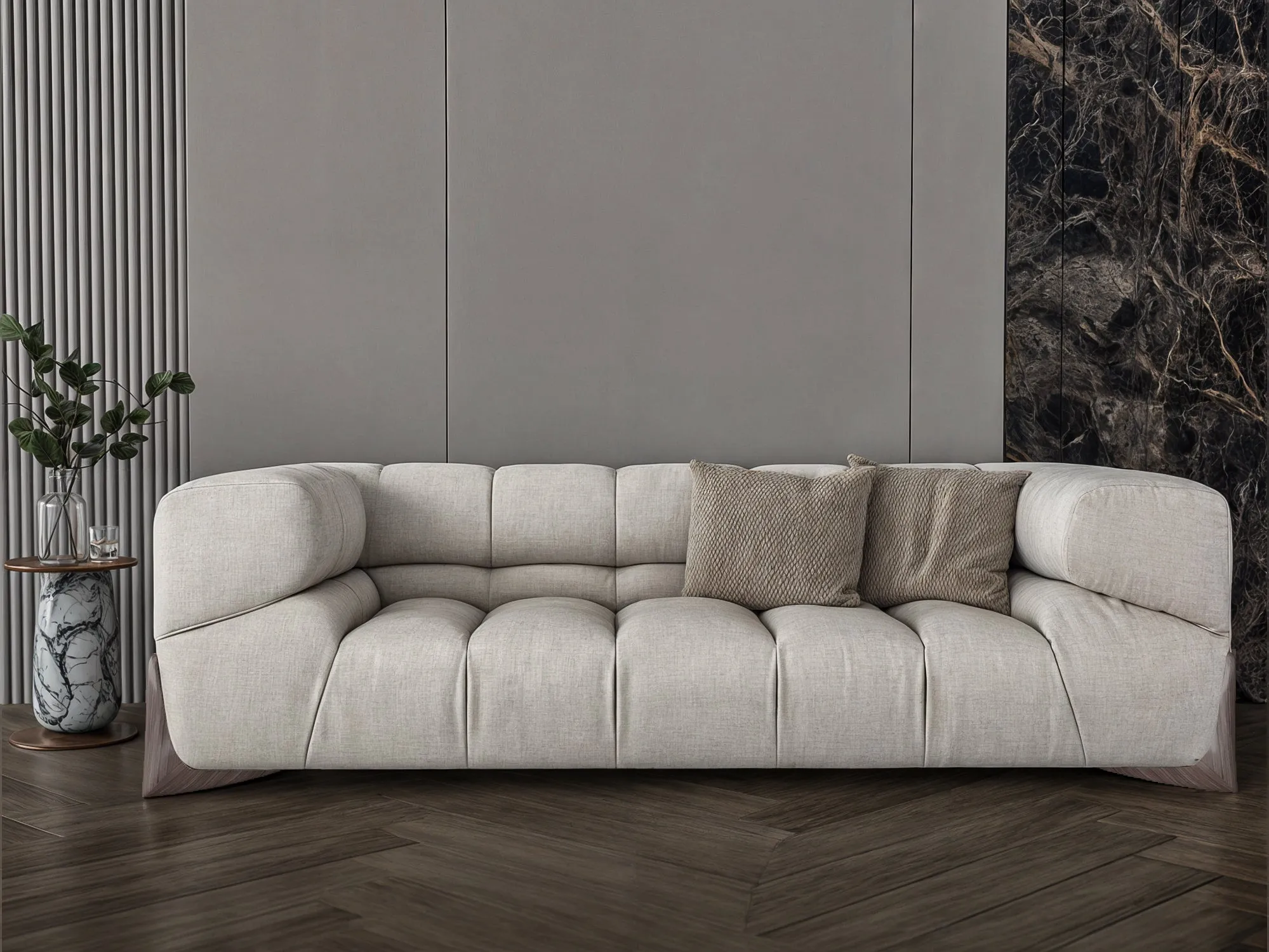 Off-White Sofa 240x87x40 cm