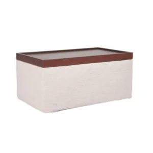 OTTOMAN WITH WOOD TOP