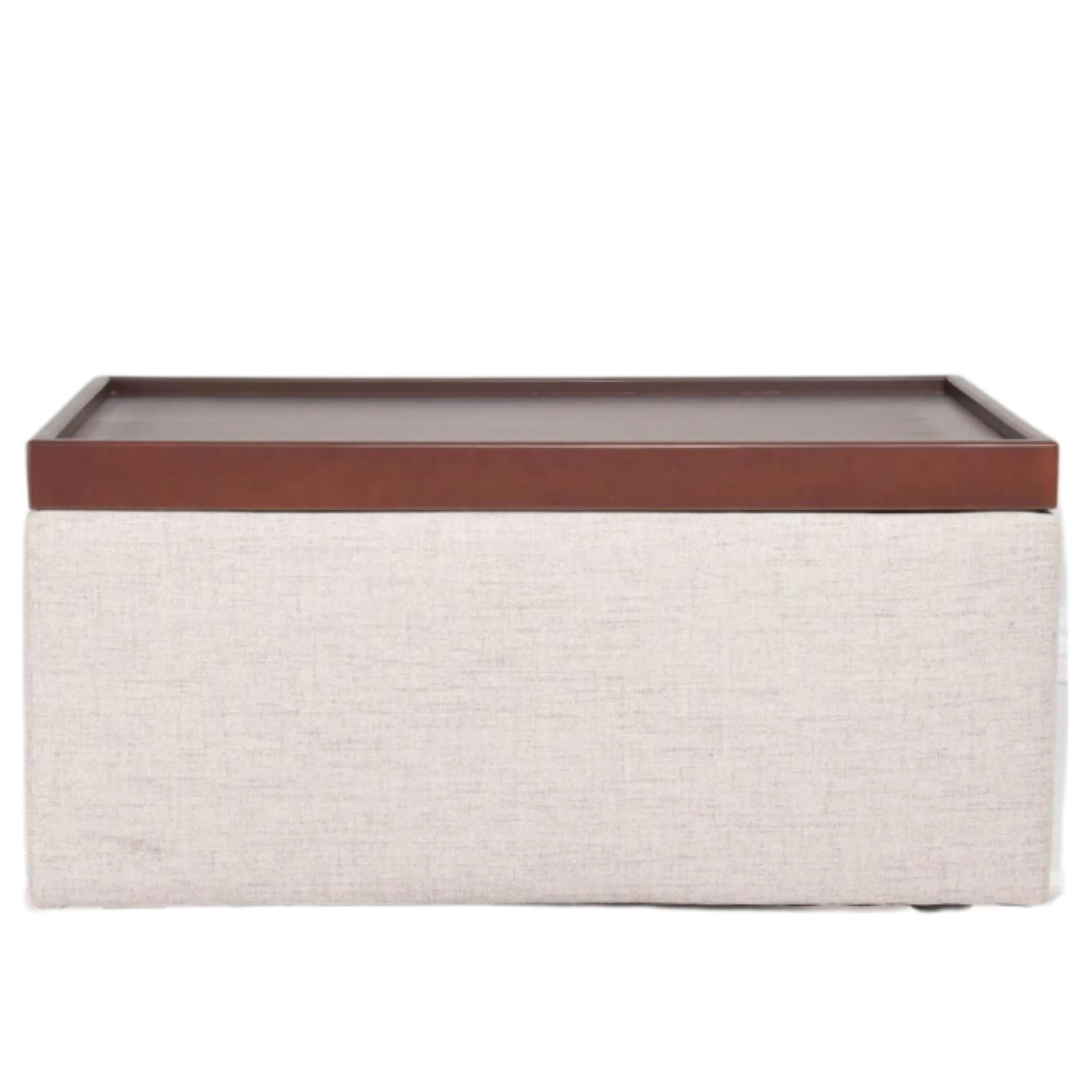 OTTOMAN WITH WOOD TOP