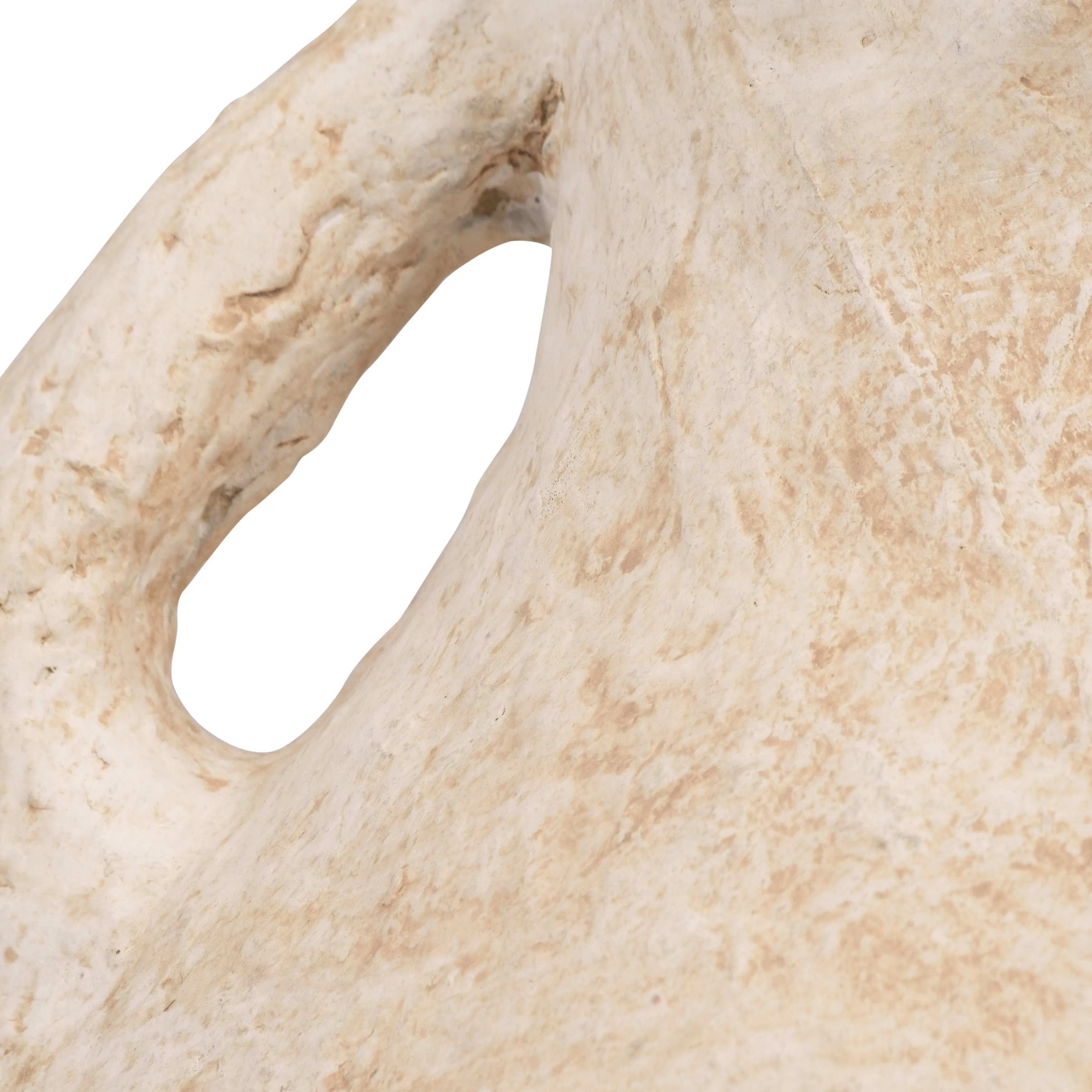 PAPER MACHE, 14" VASE WITH HANDLES, WHITE