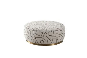 Pattern White Boucle Ottoman W91xH36cm