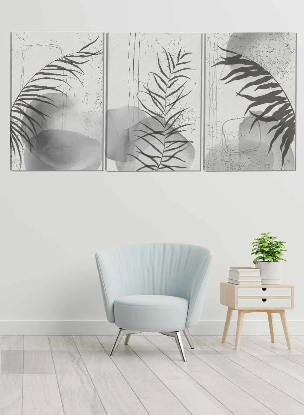 Plant Leaves Abstract Paintings(set of 3)