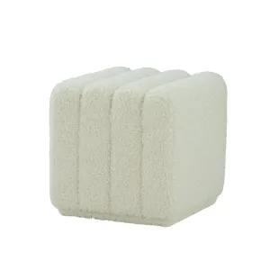 Rolls Boucl Cream Ottoman