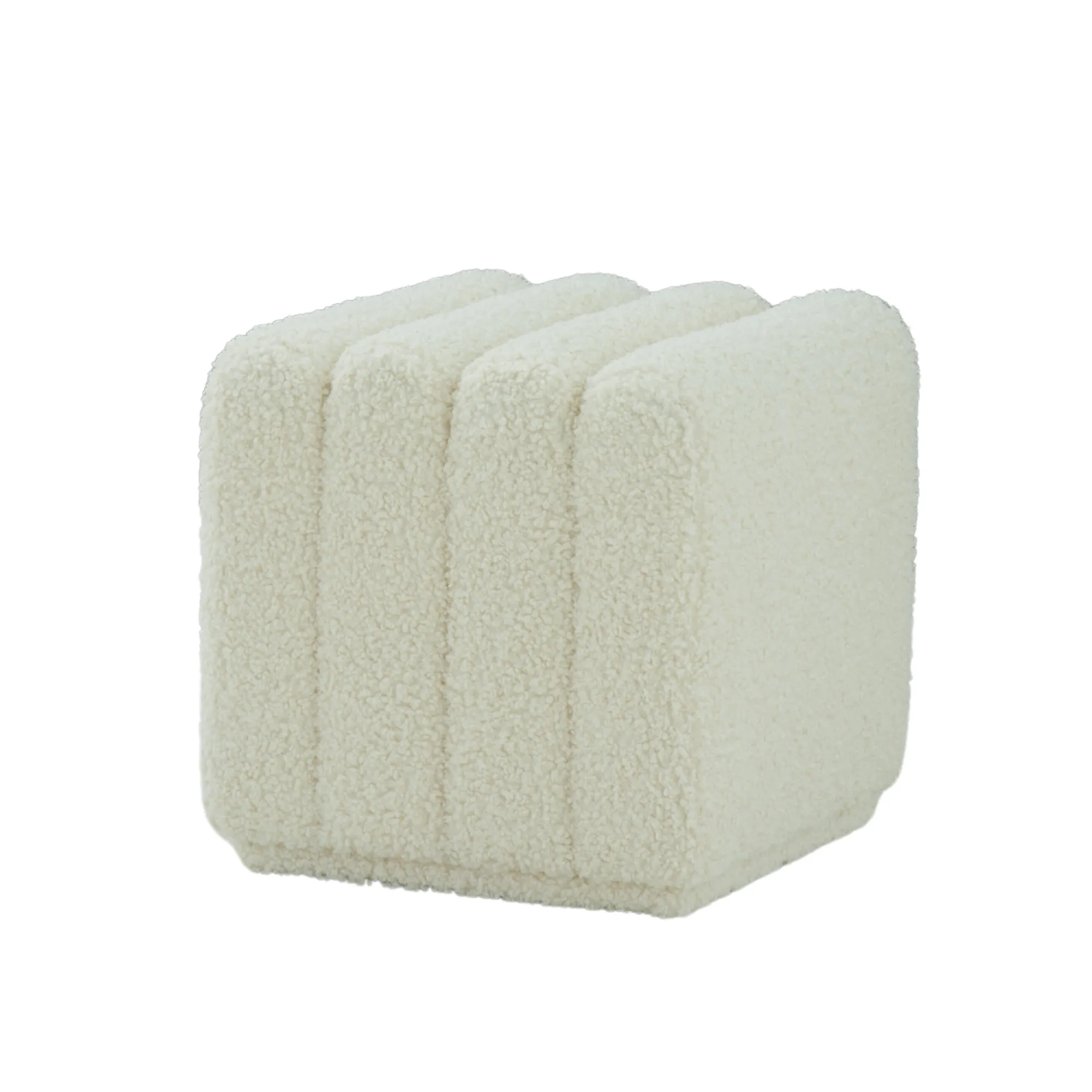 Rolls Boucl Cream Ottoman