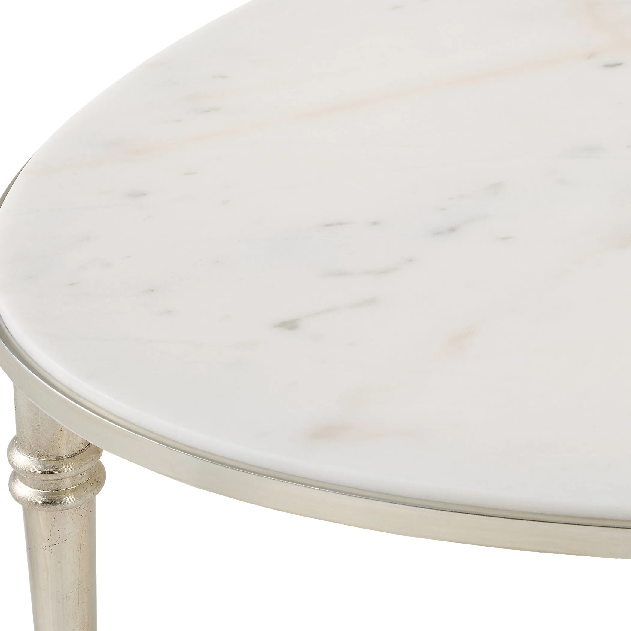 ROSHN 140 W x 43 H x 71 D Oval Coffee Table - Natural Marble Top
