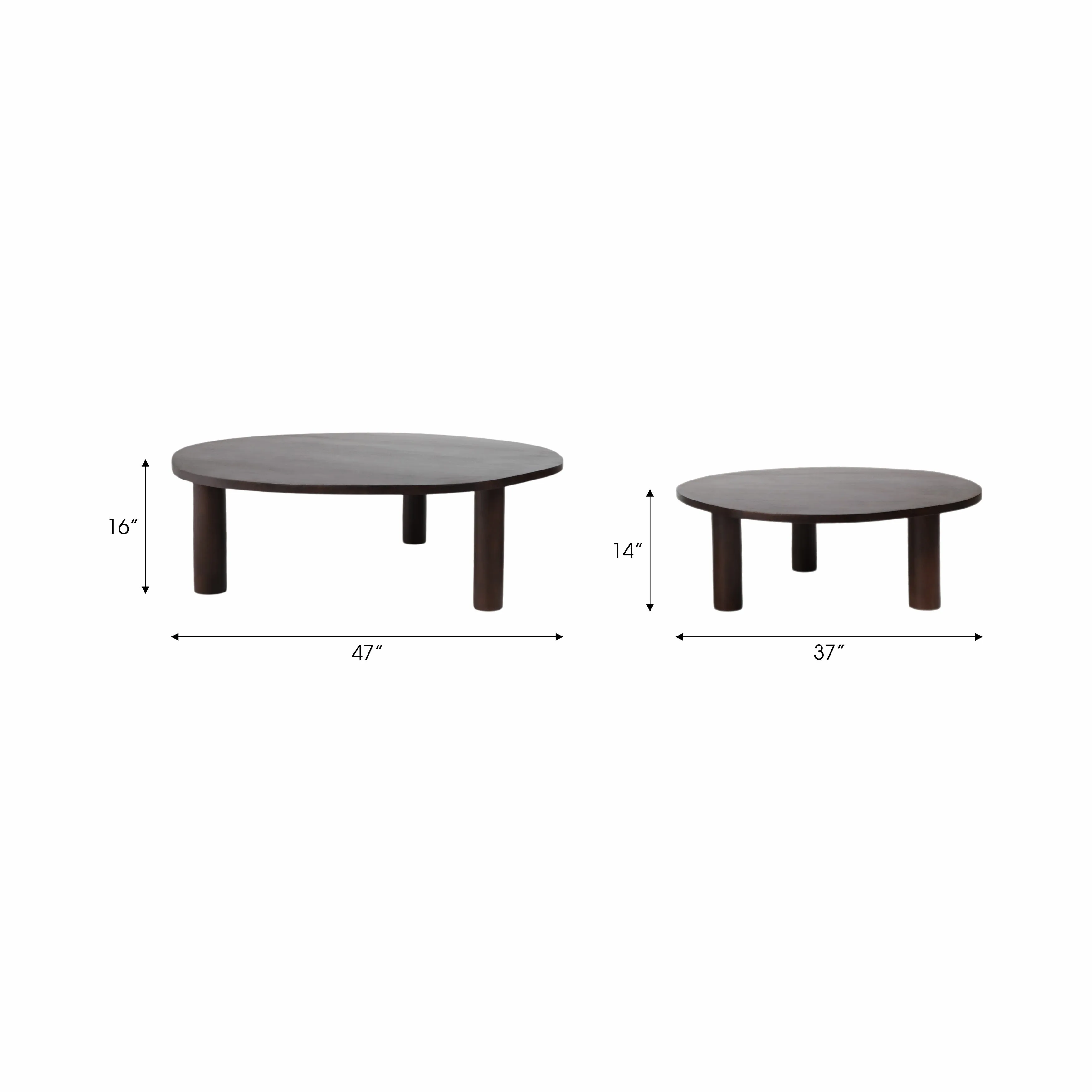 S/2 37/47" Calvin Nesting Wooden Coffee Tables, Bl