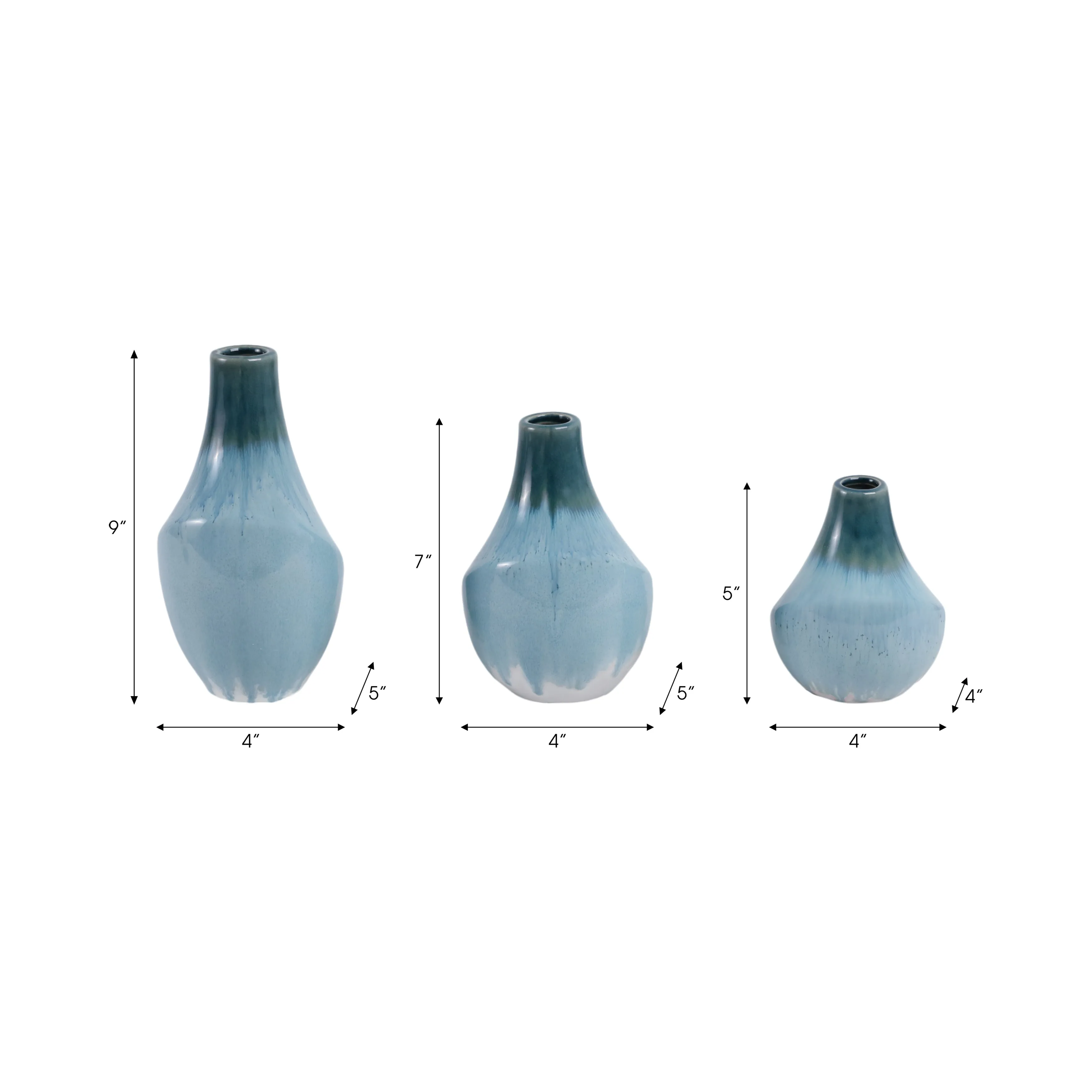 S/3 5/7/9" Astoria Ceramic Vases