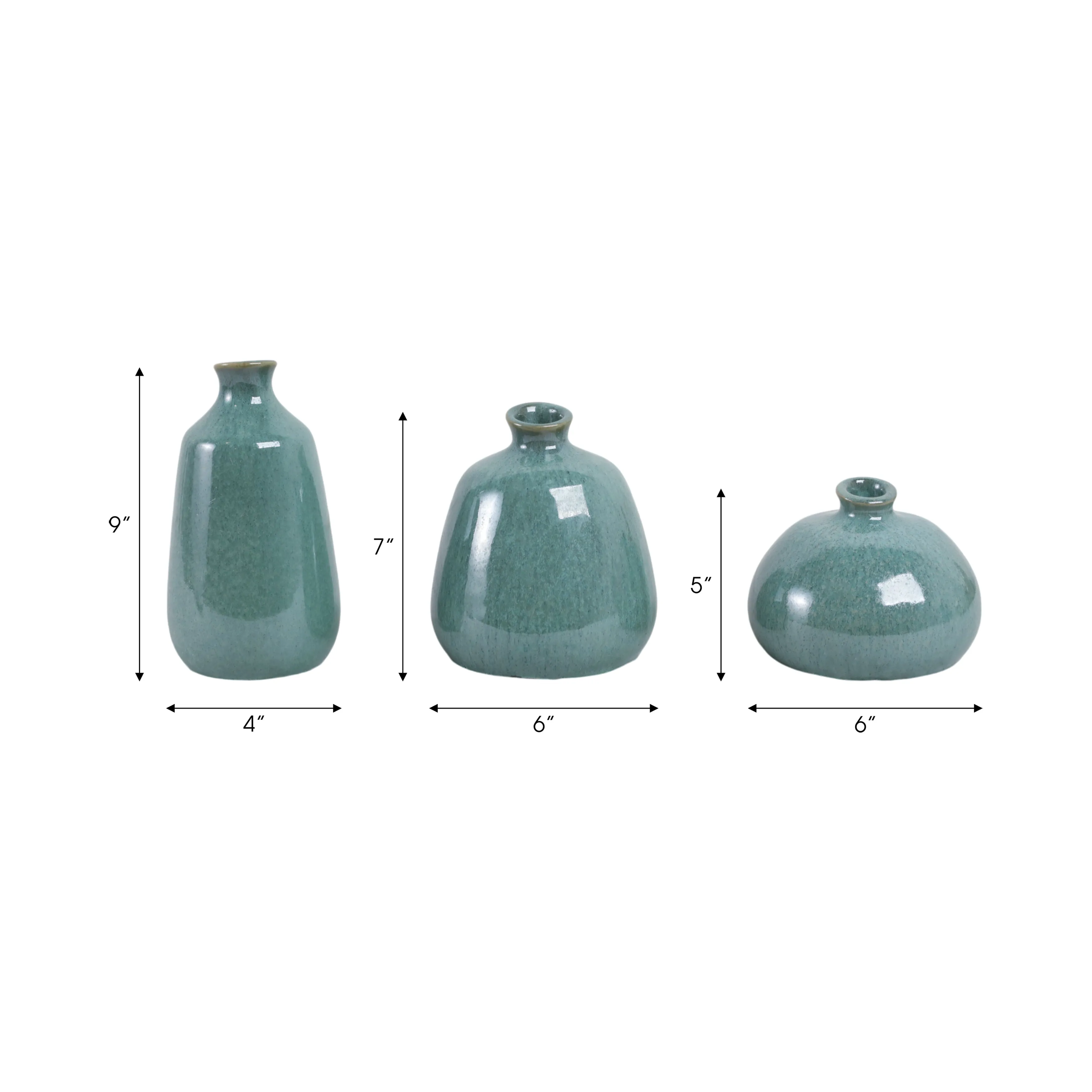 S/3 5/7/9" Corvallis Ceramic Vases