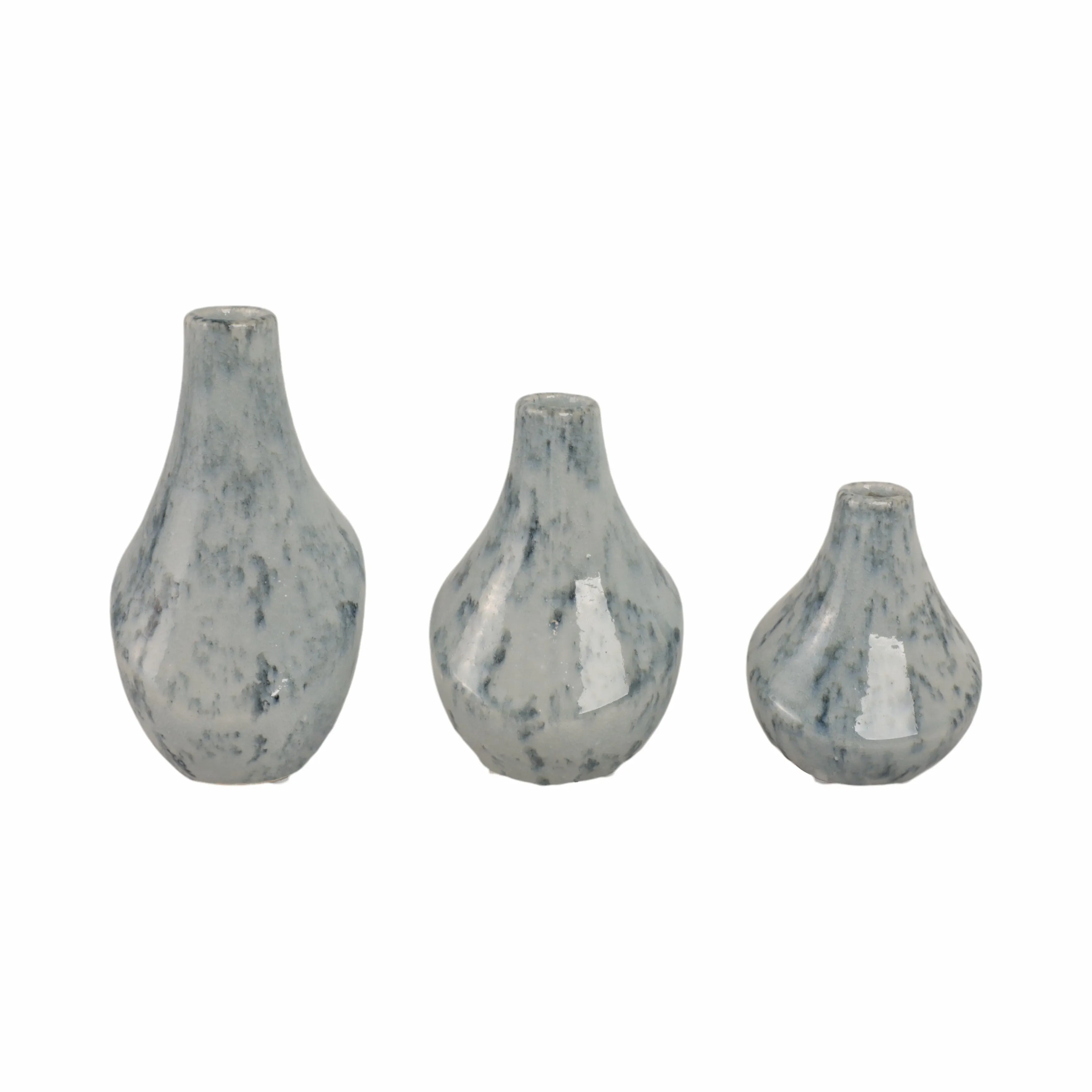 S/3 5/7/9" Klamath Ceramic Vases, Multi