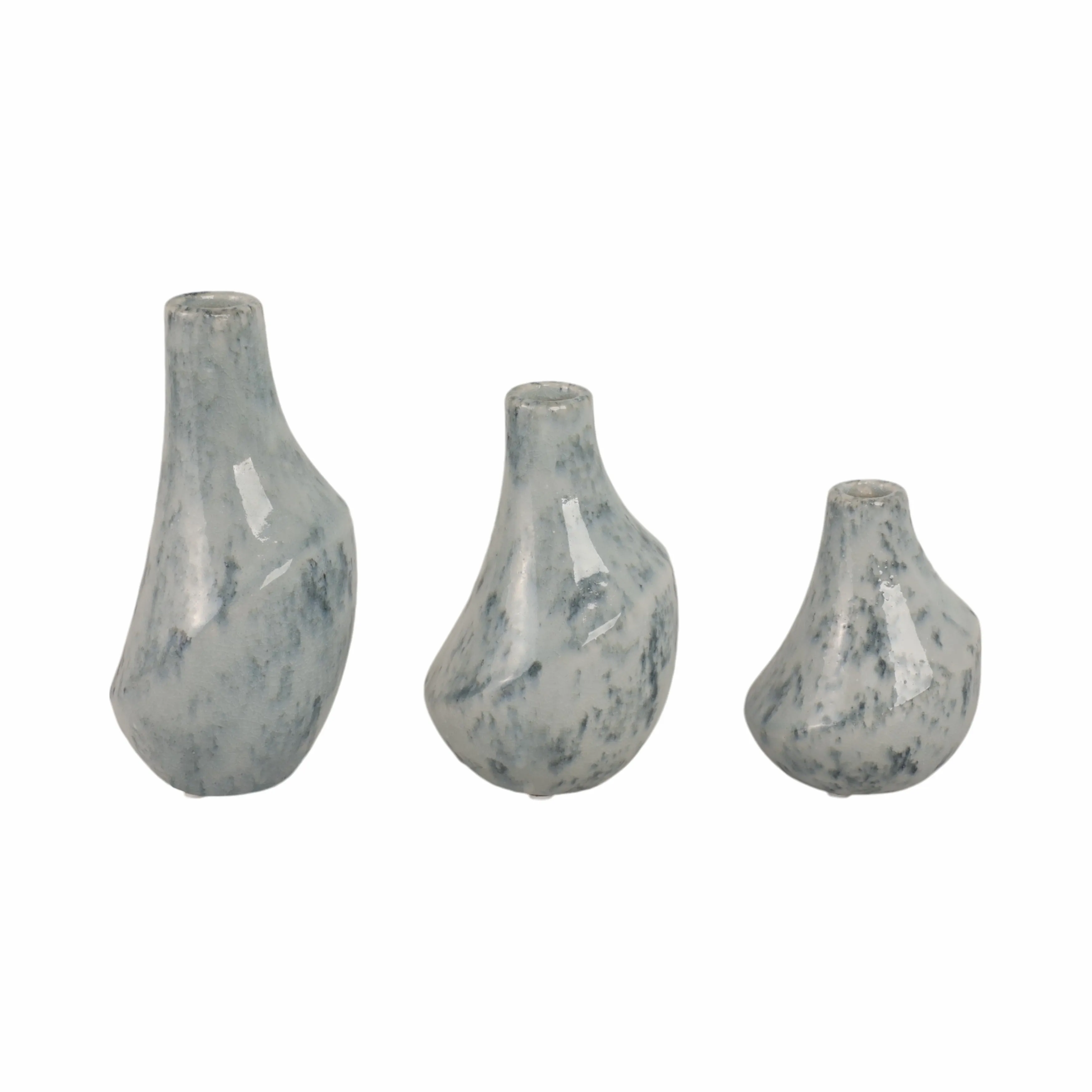 S/3 5/7/9" Klamath Ceramic Vases, Multi