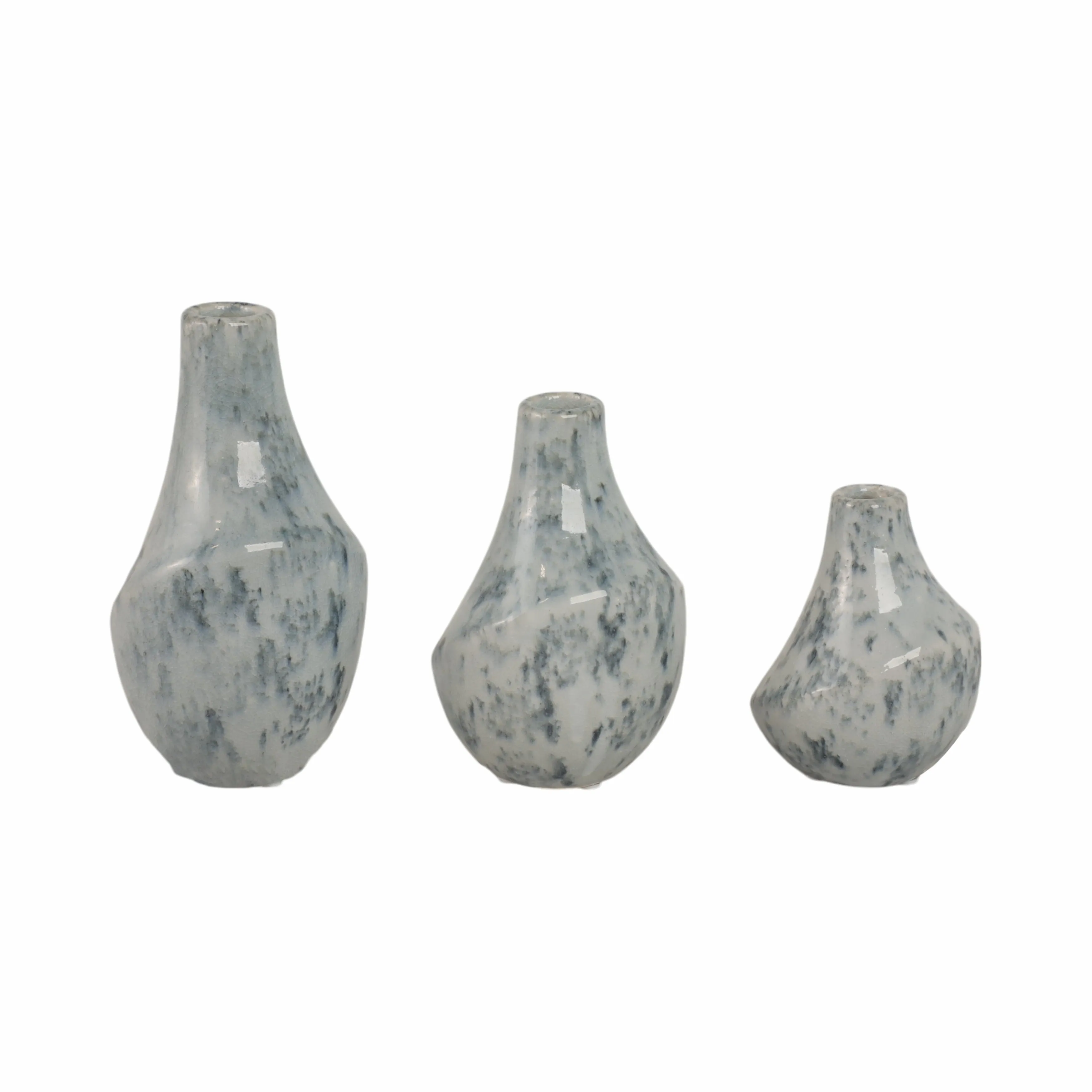 S/3 5/7/9" Klamath Ceramic Vases, Multi