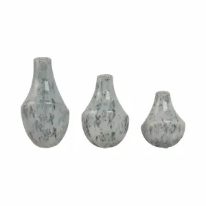 S/3 5/7/9" Klamath Ceramic Vases, Multi
