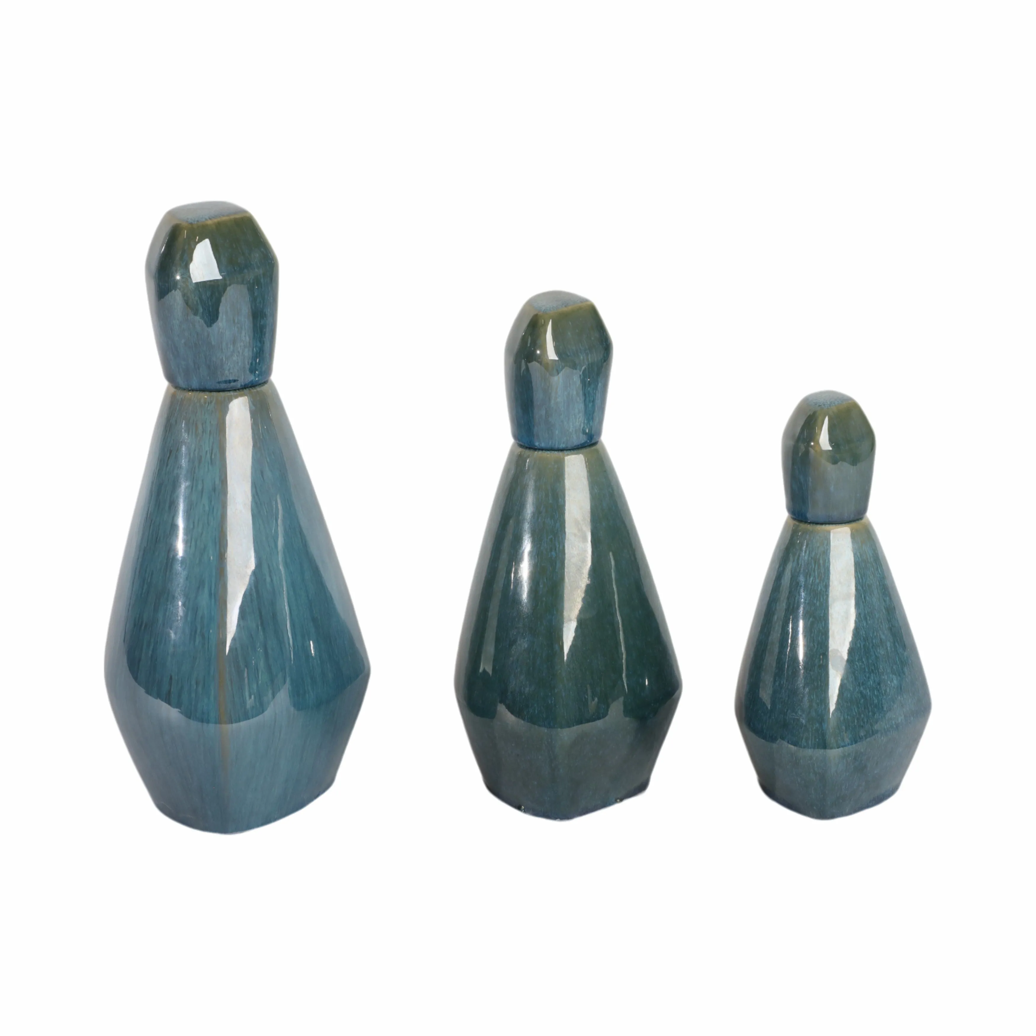 S/3 9/11/13" Corvallis Ceramic Bottles