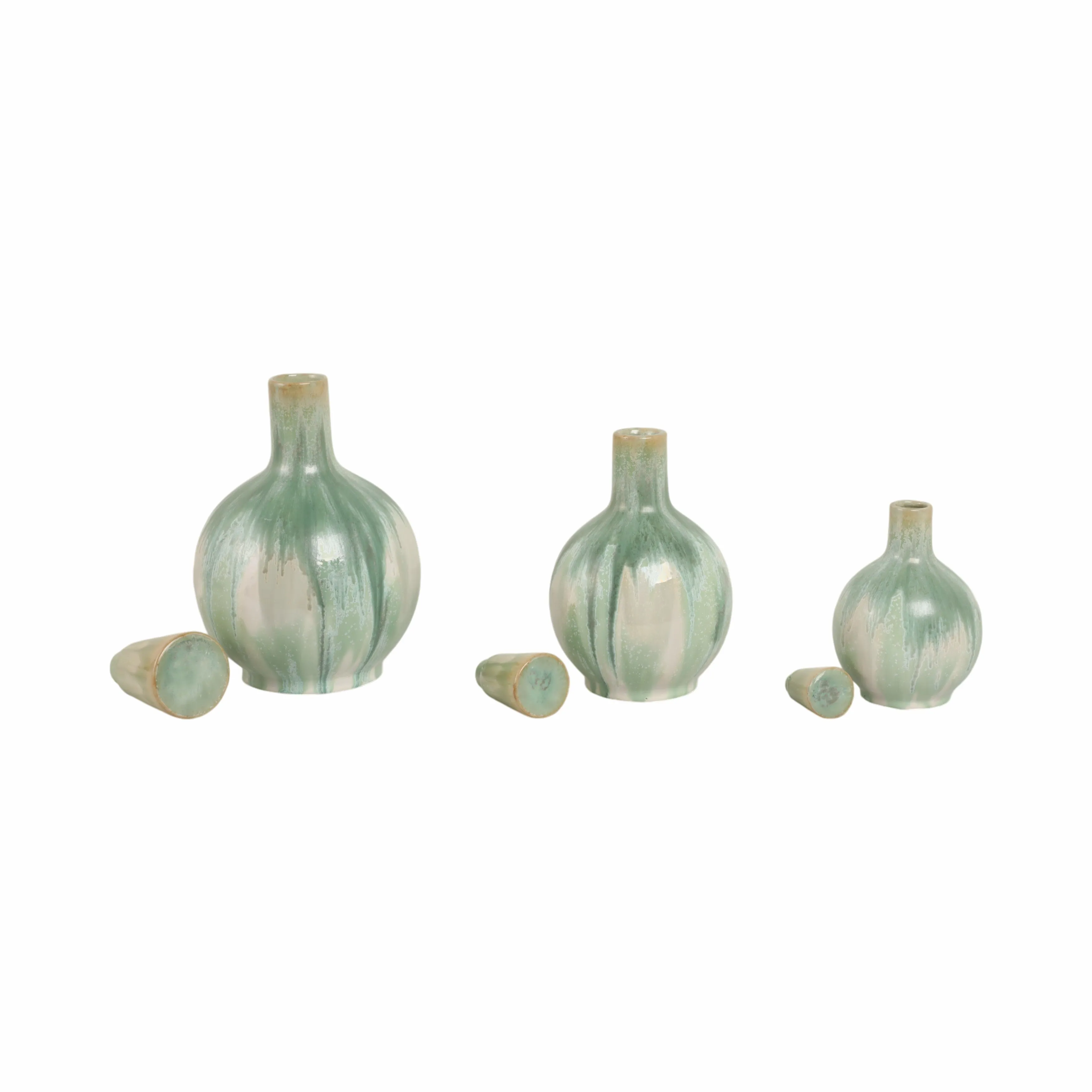S/3 9/12/14" Sherwood Ceramic Bottles