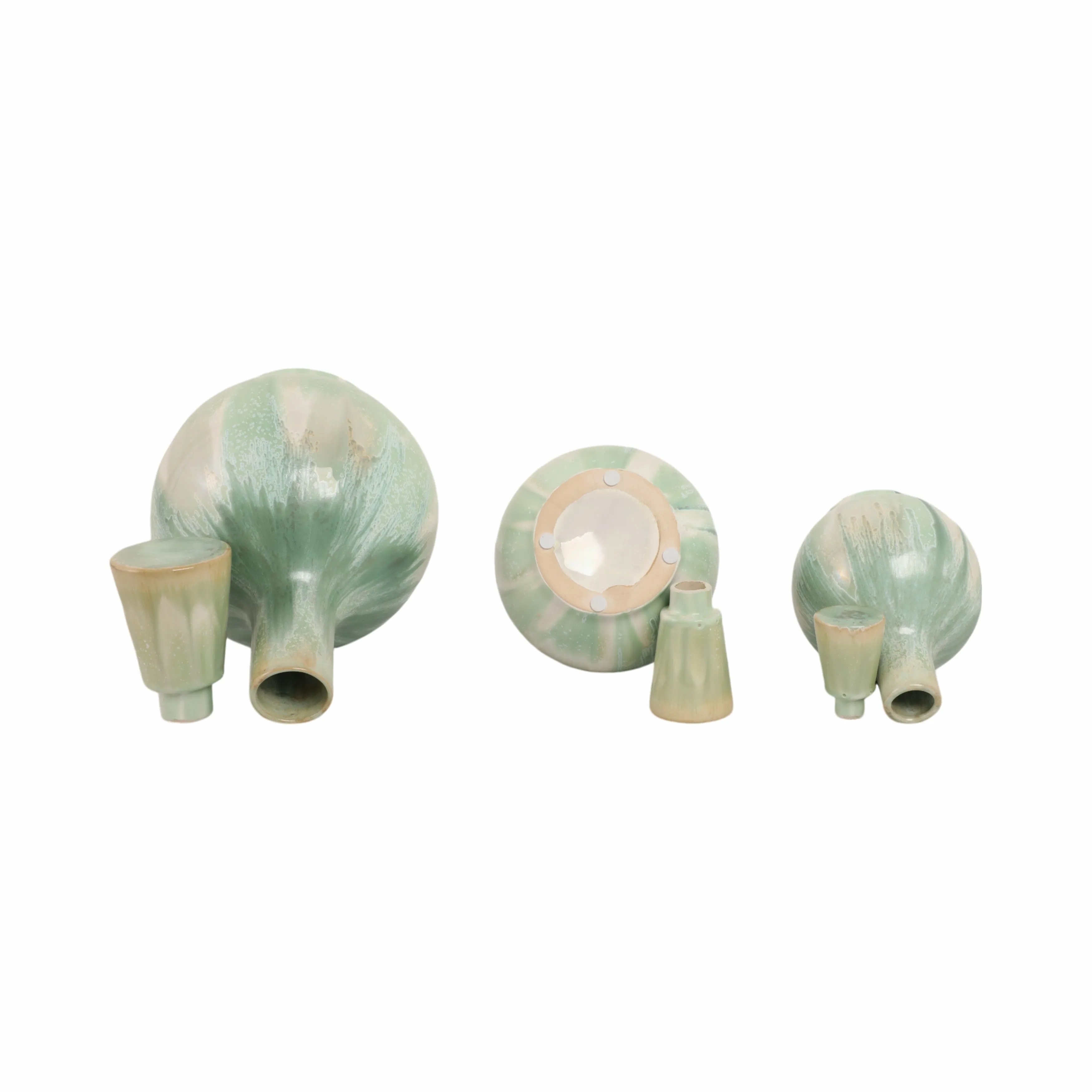 S/3 9/12/14" Sherwood Ceramic Bottles