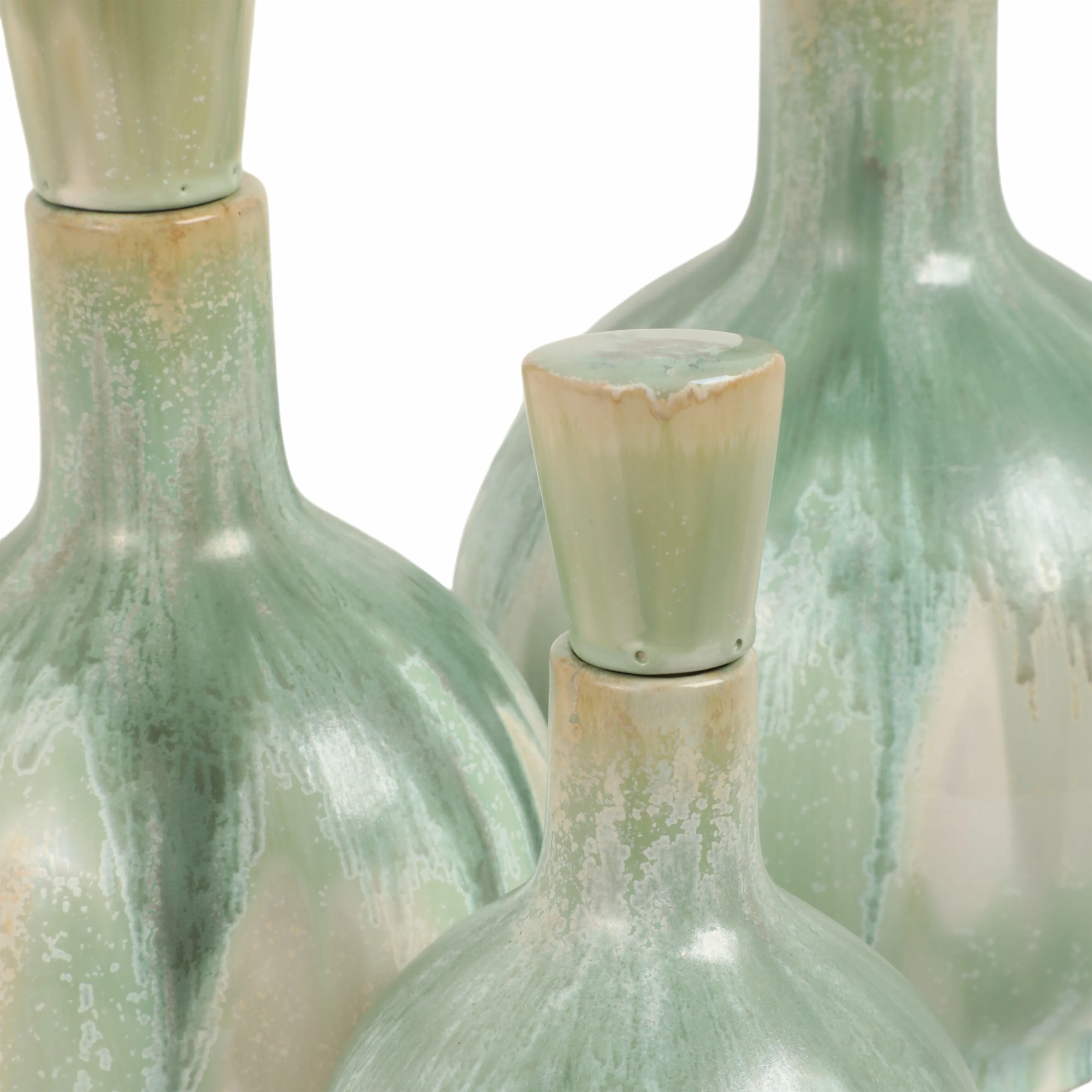 S/3 9/12/14" Sherwood Ceramic Bottles