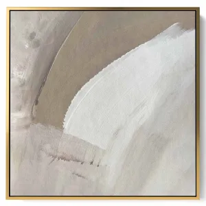 Square Canvas Wall Art Stretched Over Wooden Frame with Black Floating Frame and Full Of Stars Abstract Painting