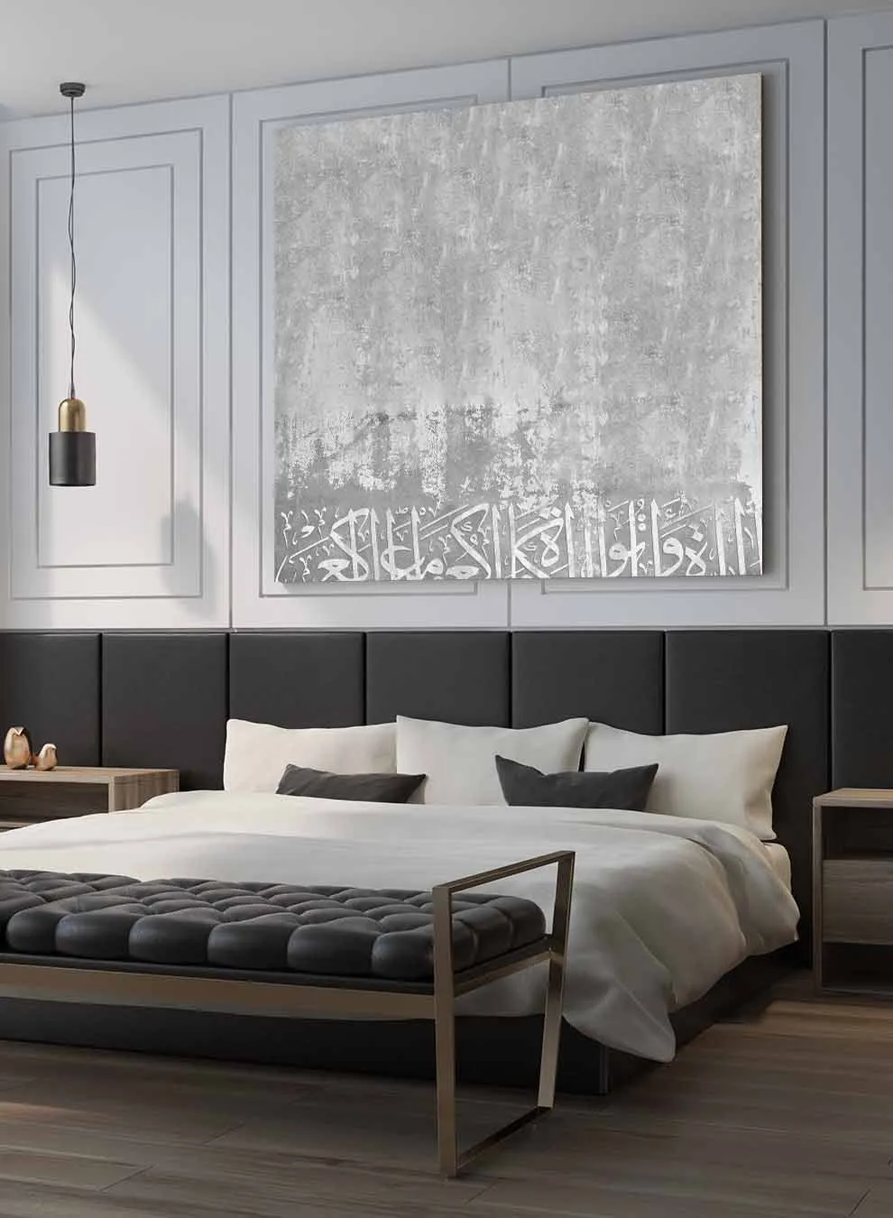 Square Canvas Wall Art Stretched Over Wooden Frame with Black Floating Frame and Ice Mountain Painting