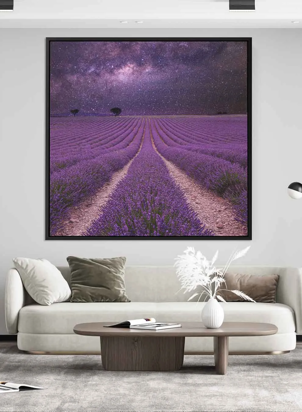 Square Canvas Wall Art Stretched Over Wooden Frame with Black Floating Frame and Islamic Quran Surah An-Naml Painting