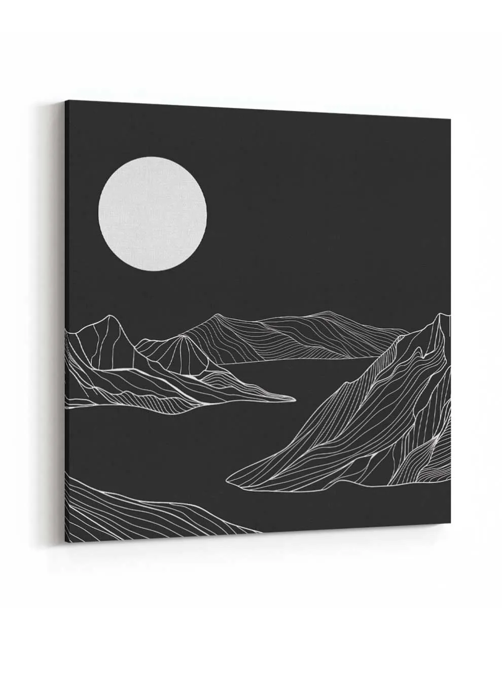 Square Canvas Wall Art Stretched Over Wooden Frame with Brown Floating Frame and Flowers Abstract Painting