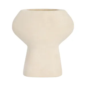 STONE, 7" BULBOUS VASE, NATURAL