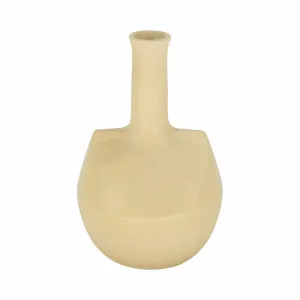 STONEWARE, 9" ADOBE VASE, MUSTARD