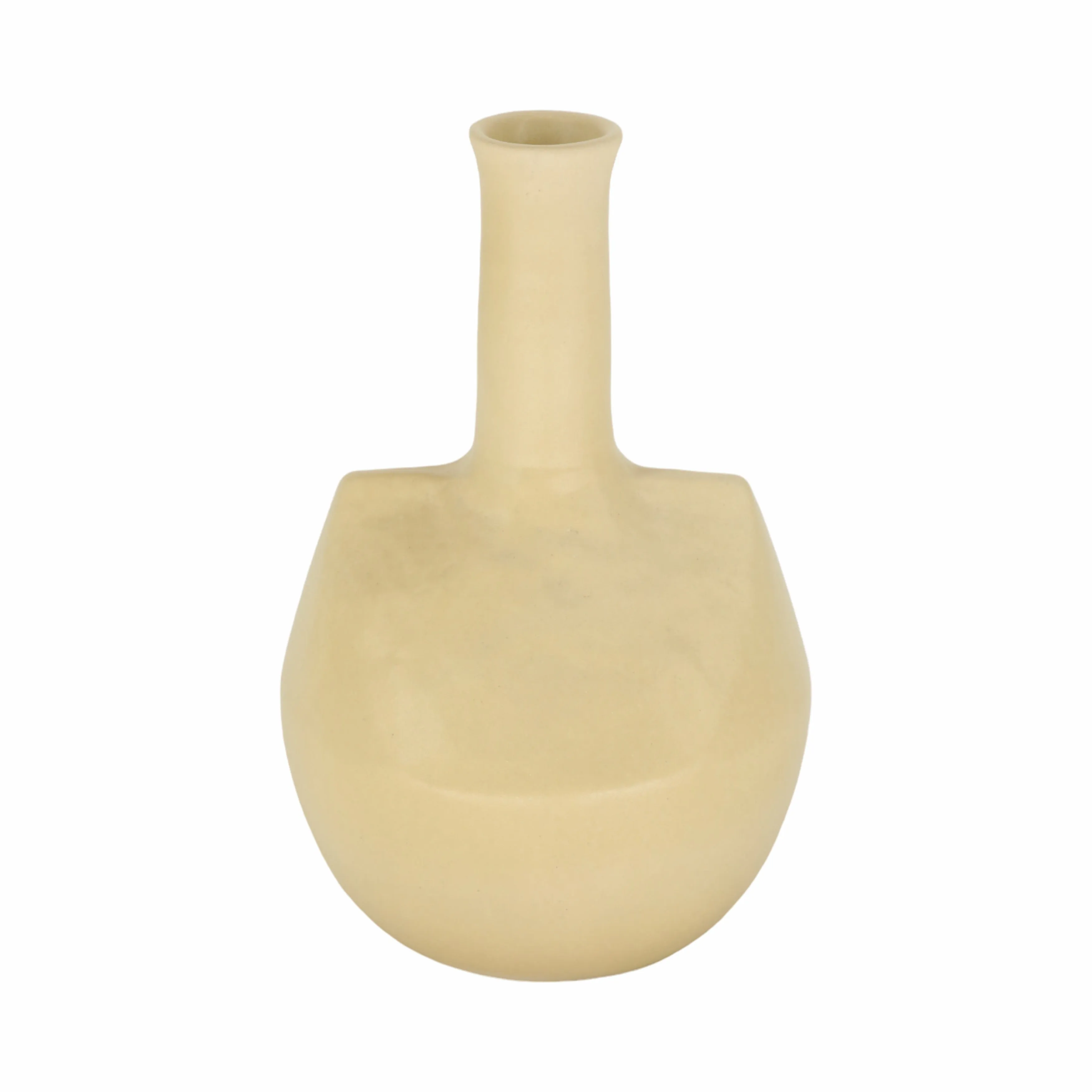 STONEWARE, 9" ADOBE VASE, MUSTARD