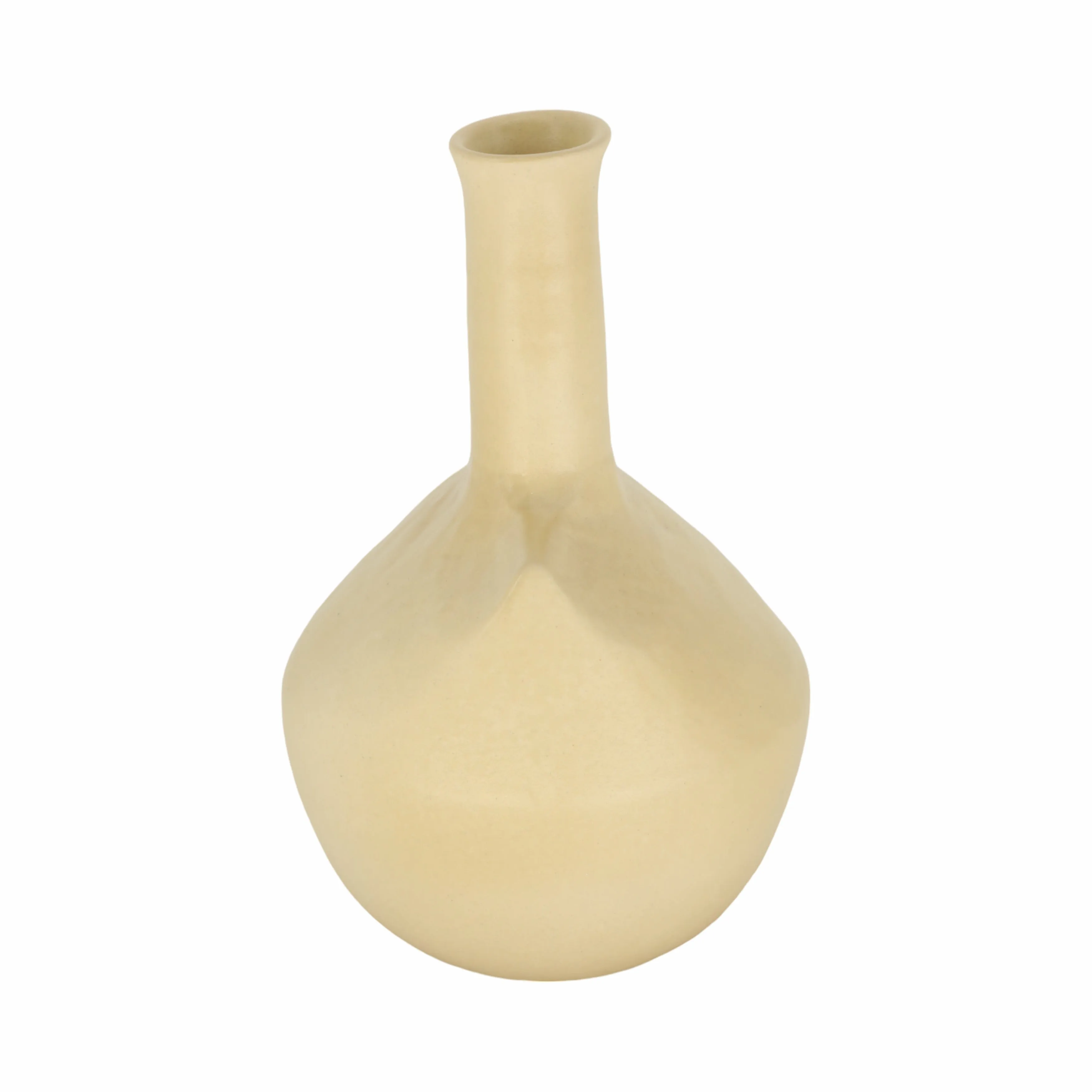 STONEWARE, 9" ADOBE VASE, MUSTARD