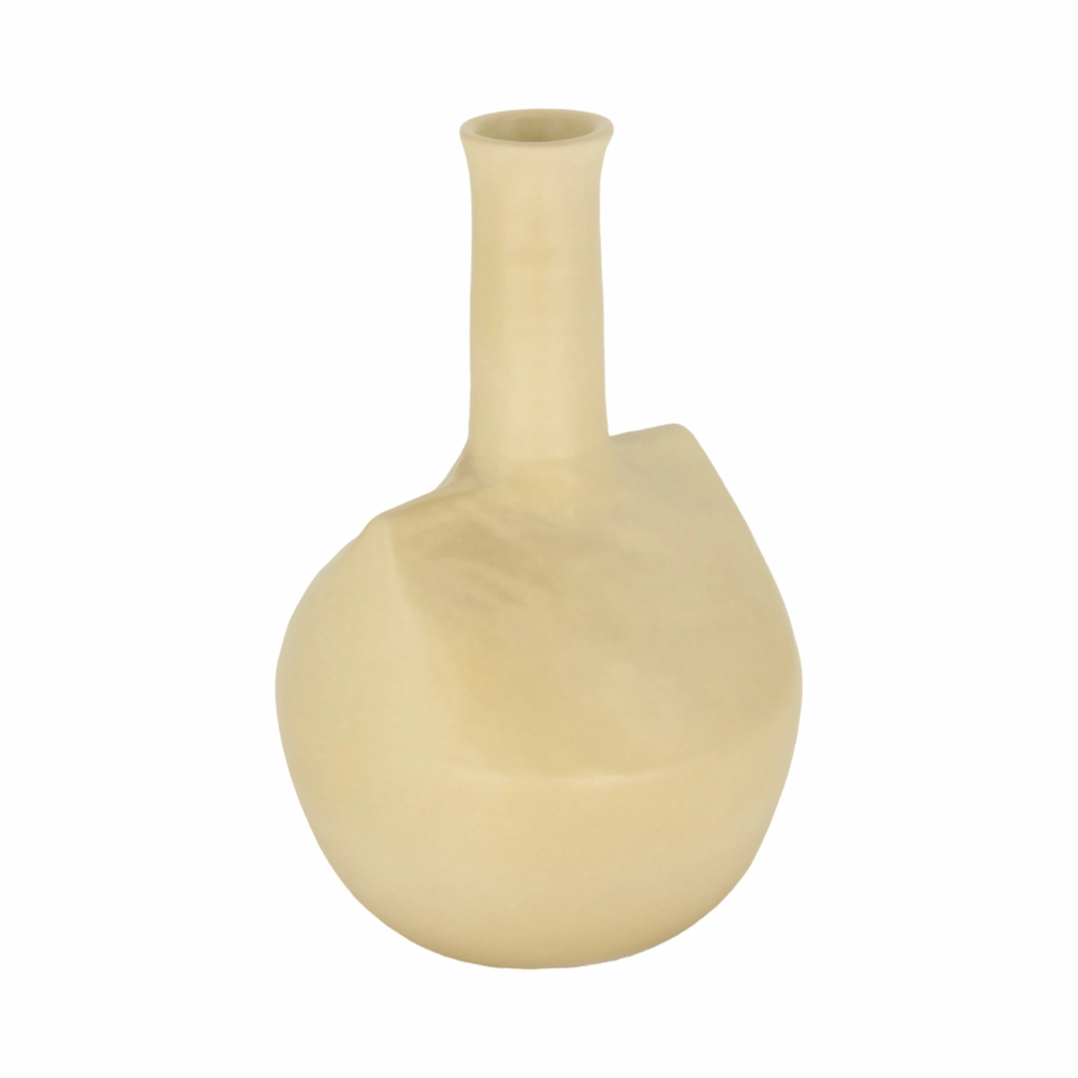 STONEWARE, 9" ADOBE VASE, MUSTARD