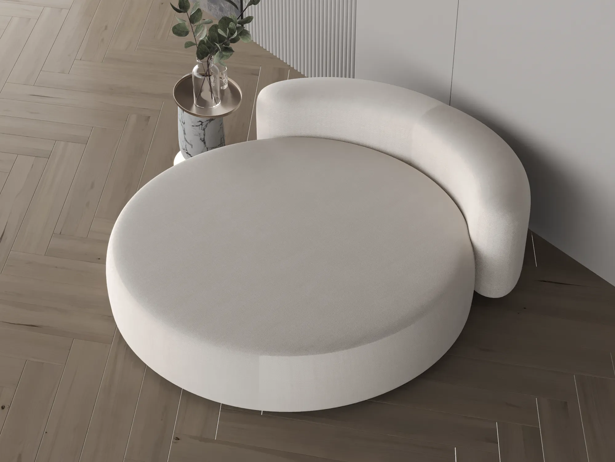 Sugar-colored Chanel fabric chair size 90x115x70 cm